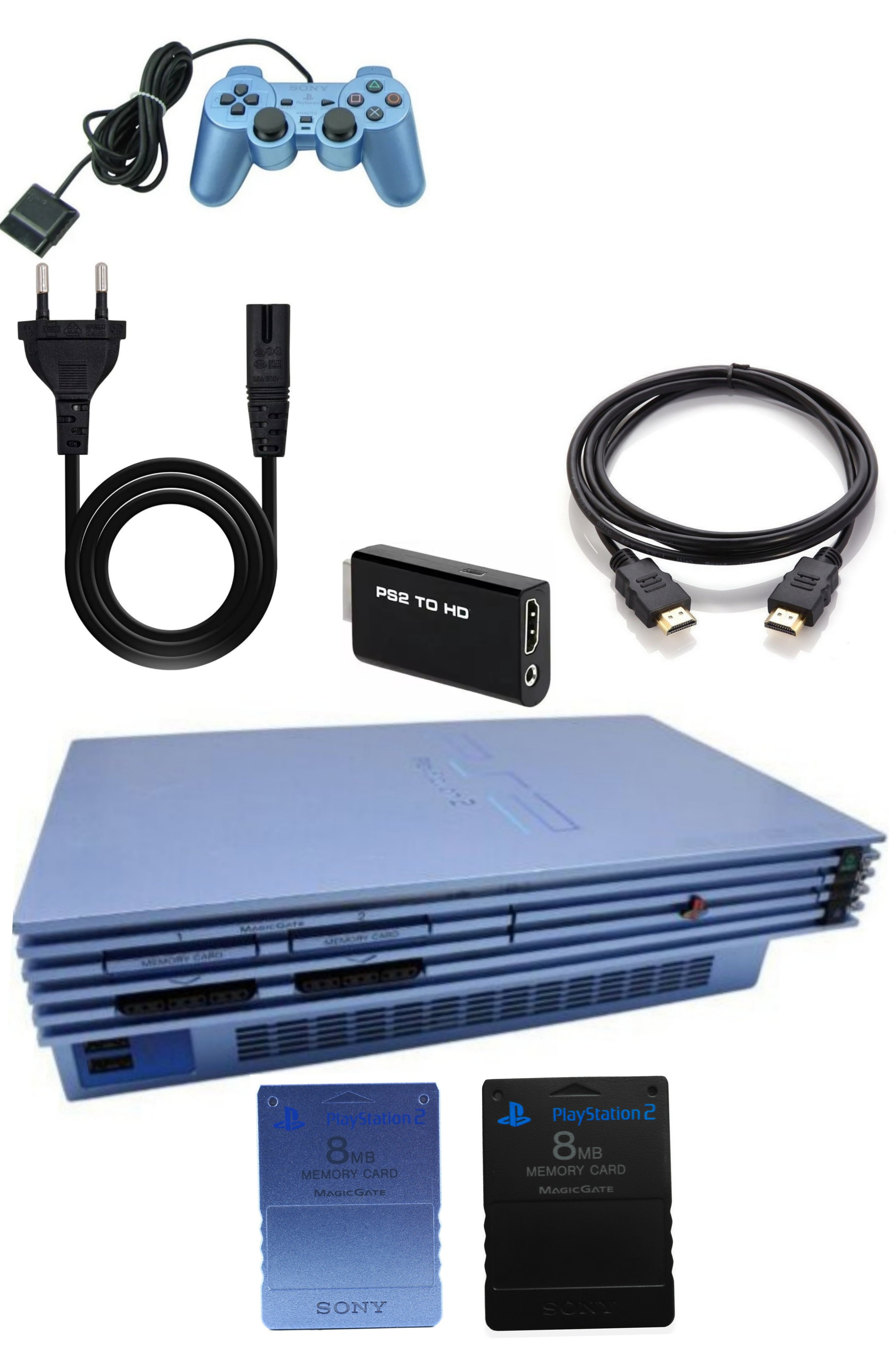 Console PlayStation 2 (PS2) FAT AQUA BLUE