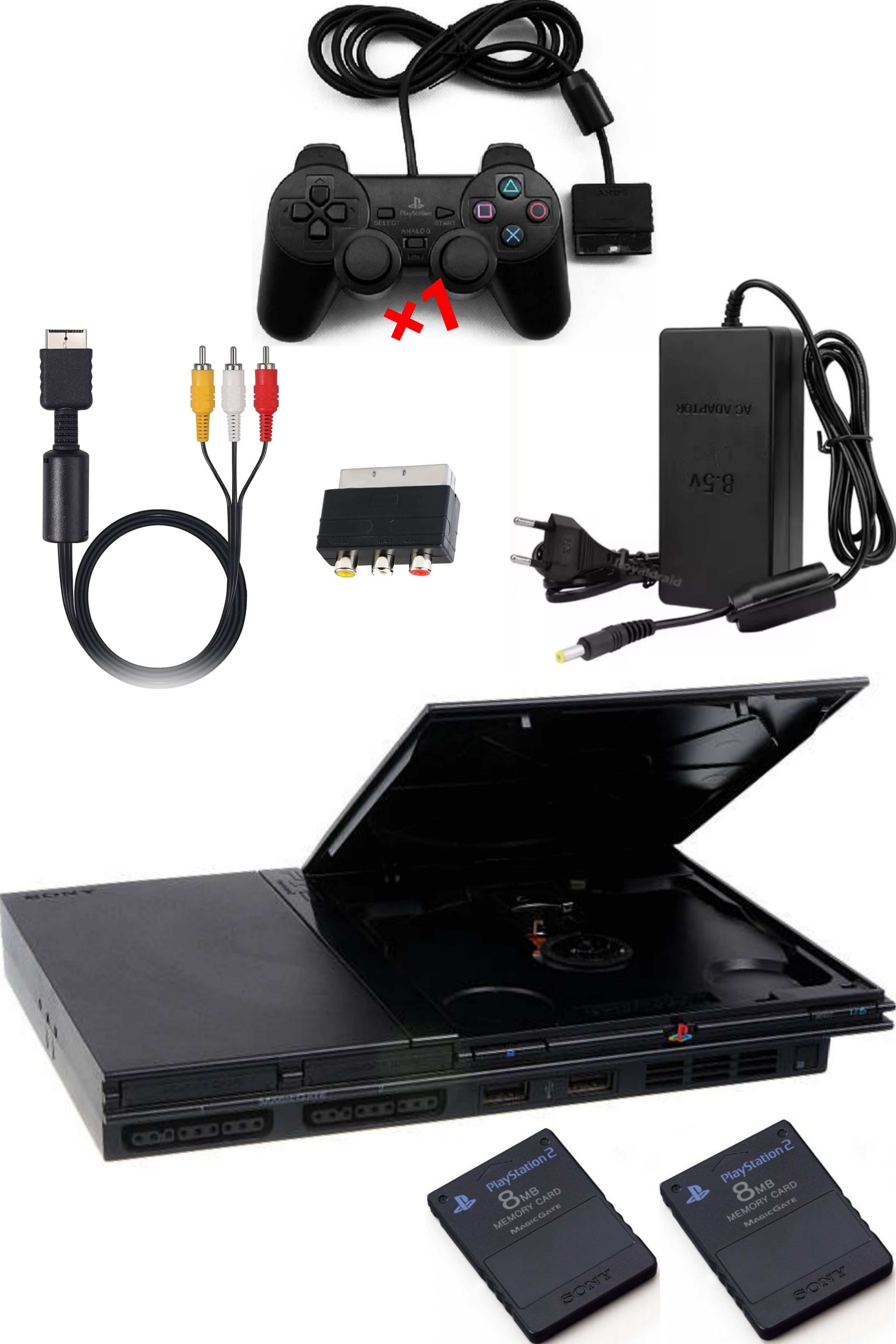 Console PlayStation 2 (PS2) SLIM Noire MAT (V.1)