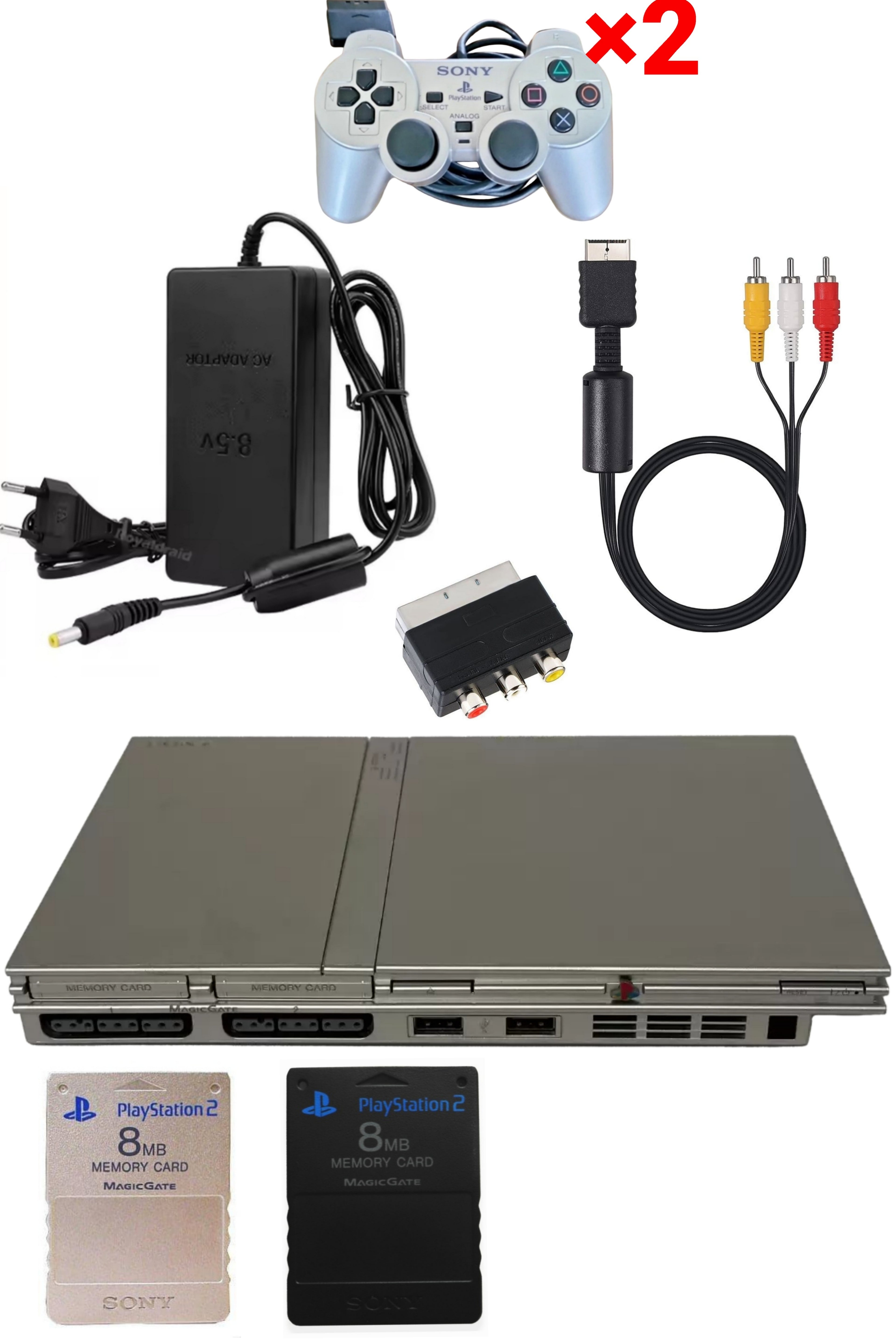 Console PlayStation 2 (PS2) SLIM Grise (Silver)