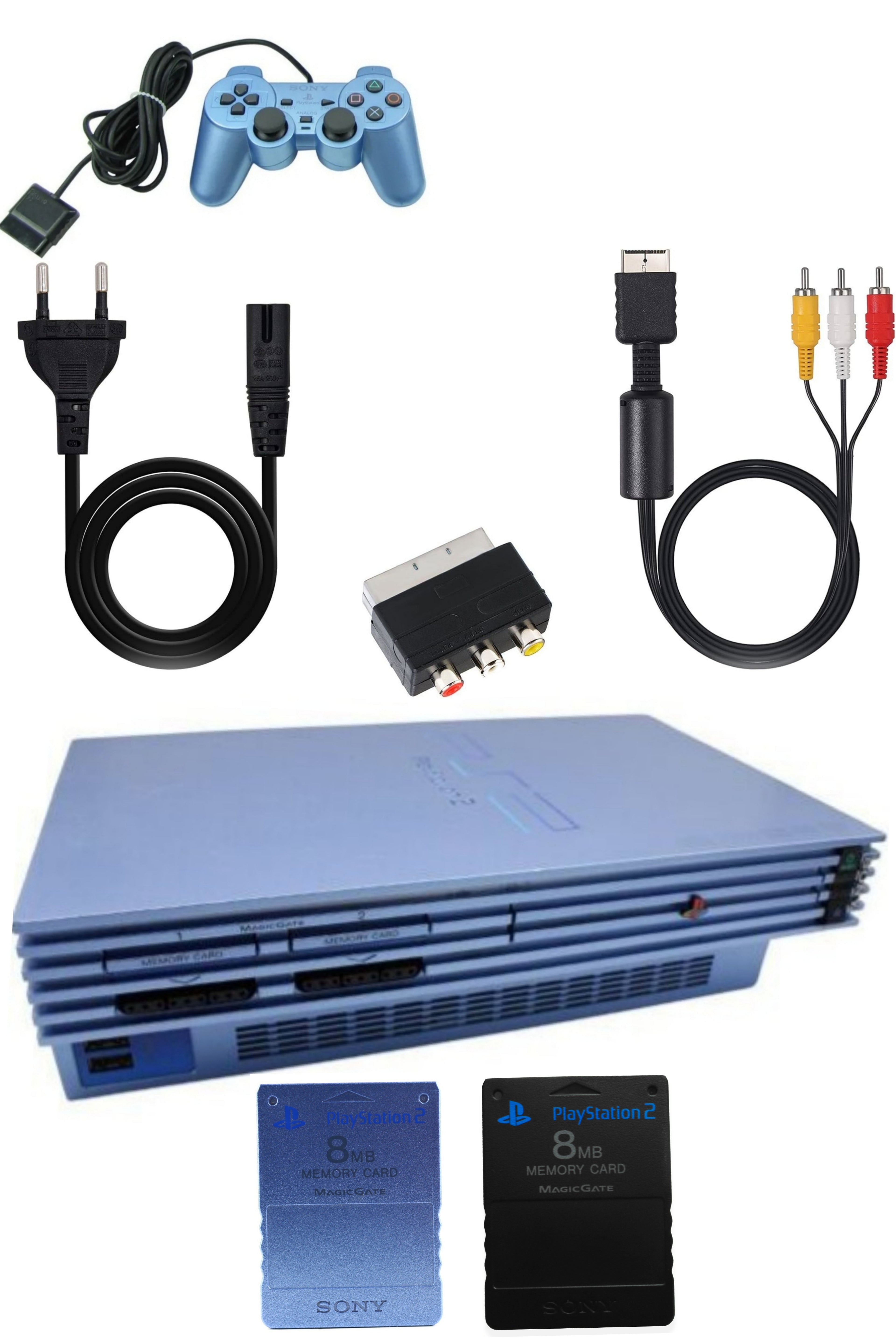 Console PlayStation 2 (PS2) FAT AQUA BLUE