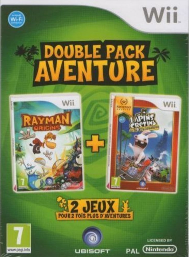 Jeu Wii - DOUBLE PACK AVENTURE (Édition Collector : Rayman Origins + Les Lapins Crétins La Grosse Aventure)