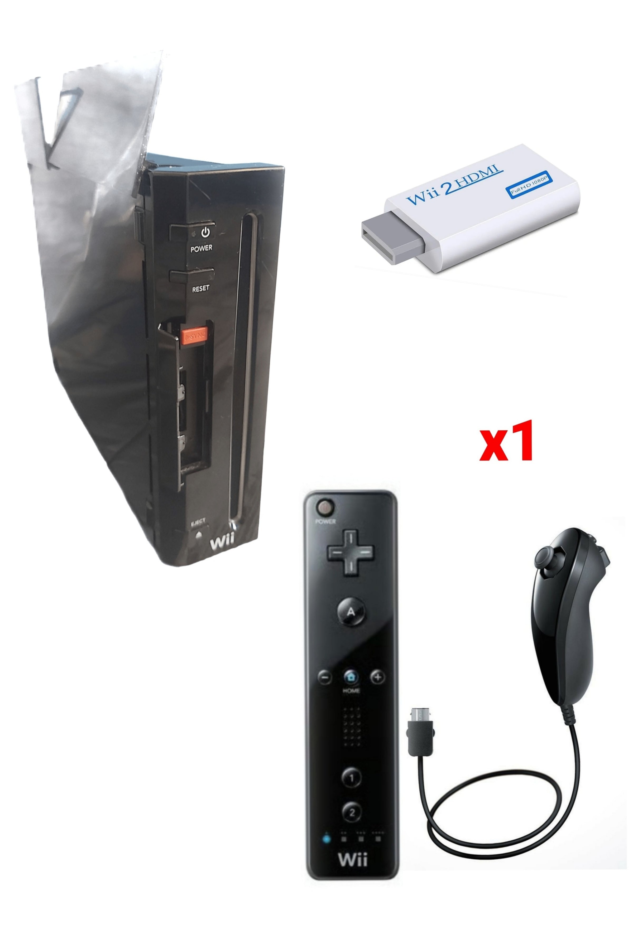 Console Nintendo WII NOIRE (Version rétro-compatible Gamecube)