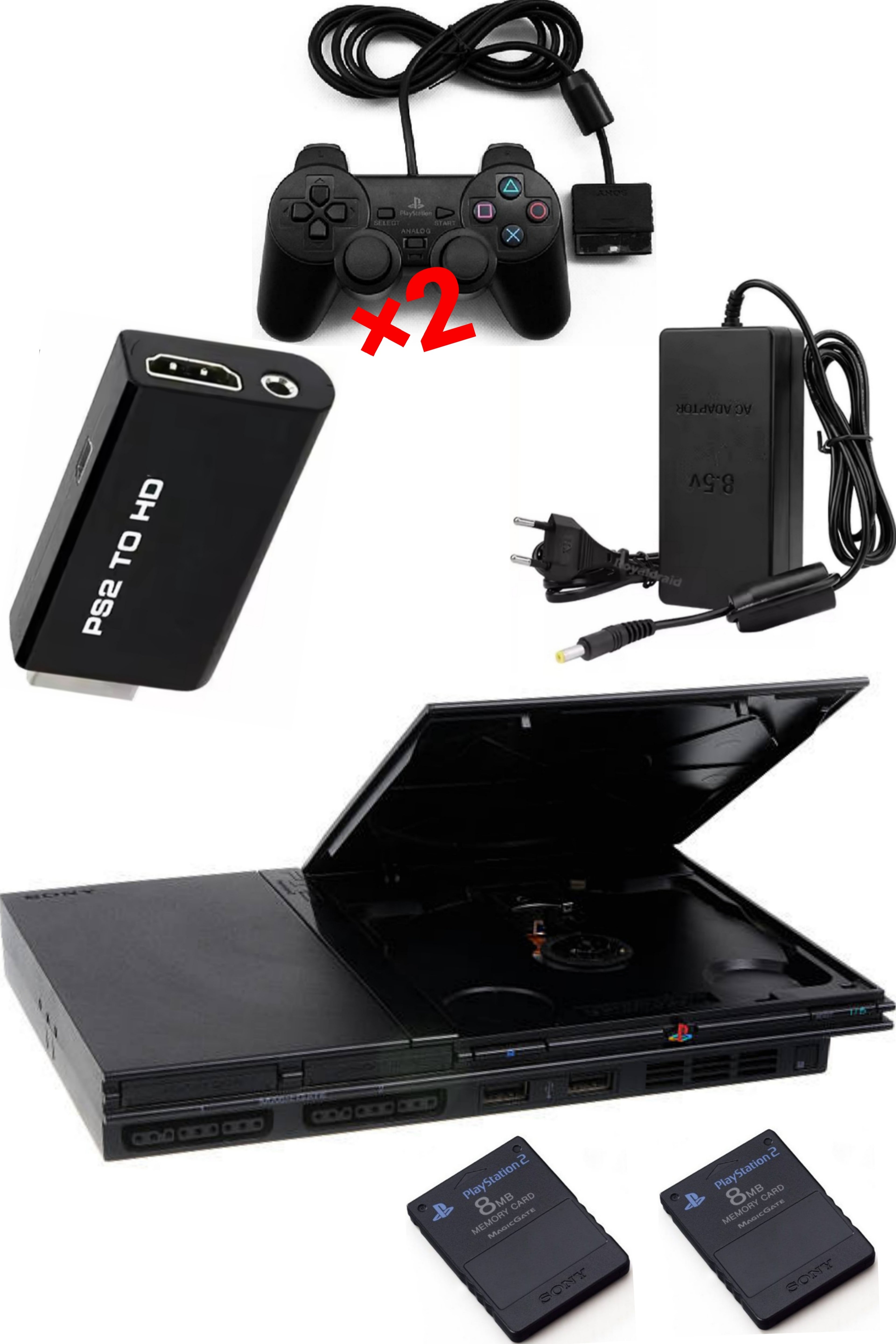 Console PlayStation 2 (PS2) SLIM Noire MAT (V.1)