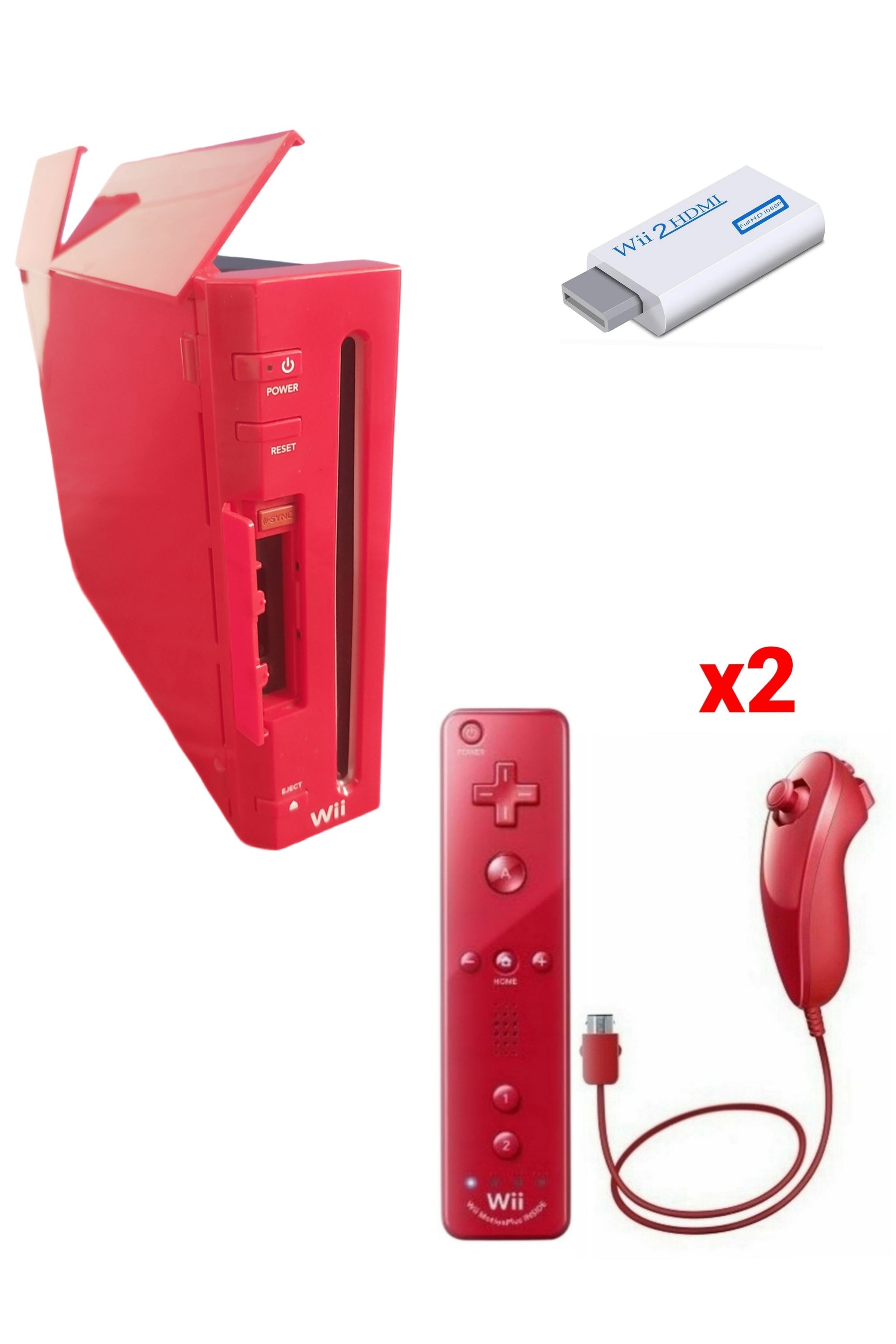 Console Nintendo WII ROUGE (Rétro-compatible Gamecube)