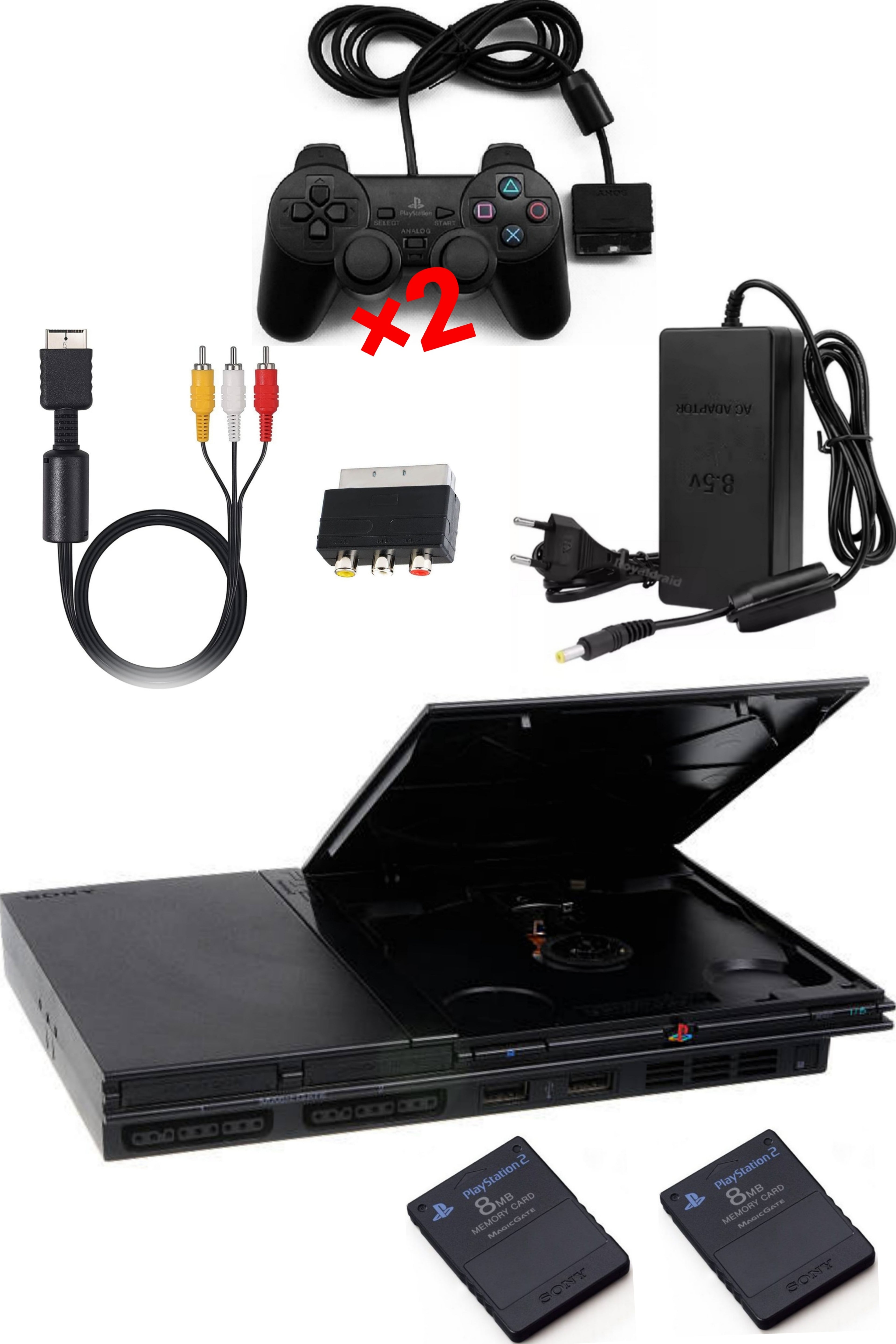 Console PlayStation 2 (PS2) SLIM Noire MAT (V.1)