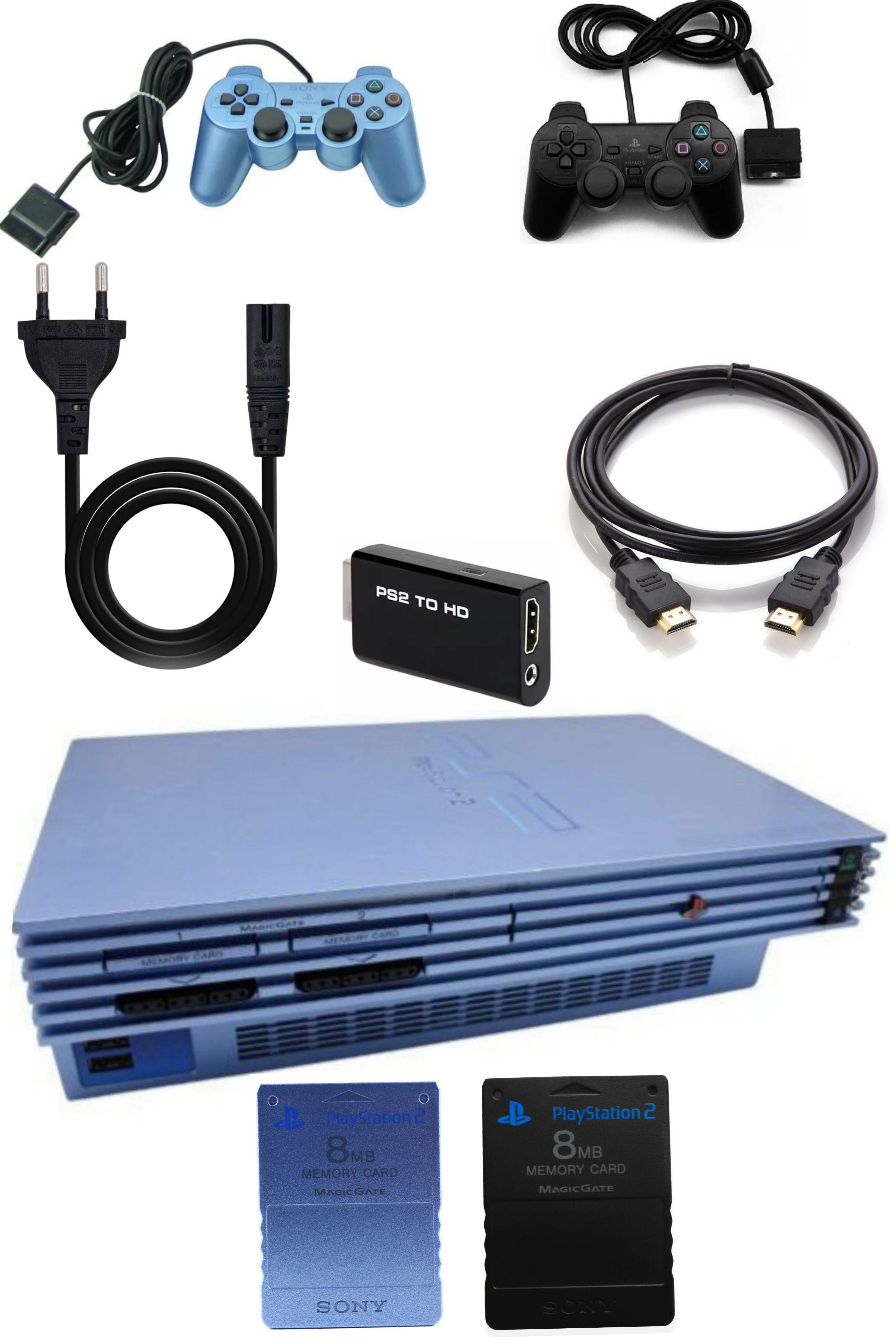 Console PlayStation 2 (PS2) FAT AQUA BLUE