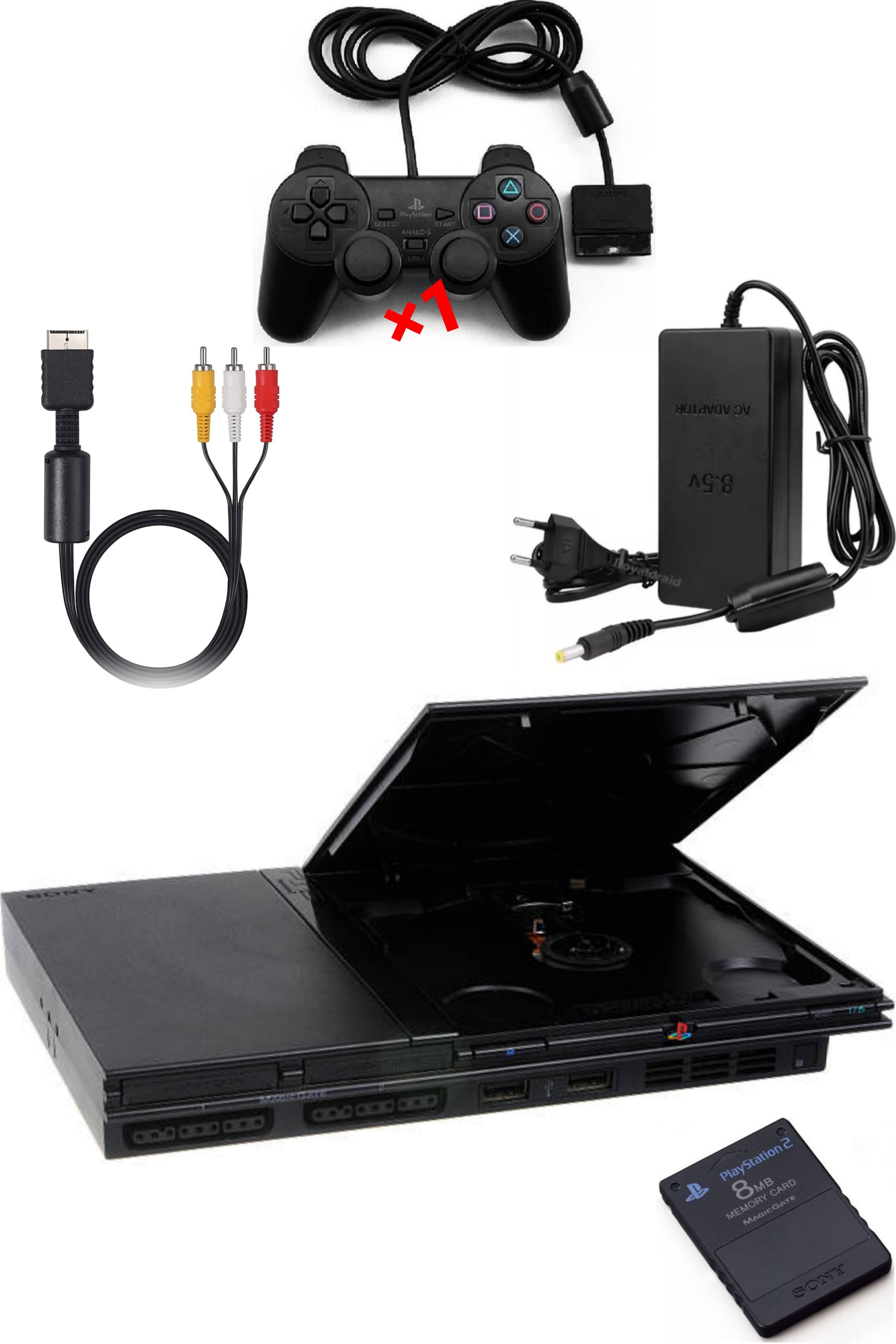 Console PlayStation 2 (PS2) SLIM Noire MAT (V.1)