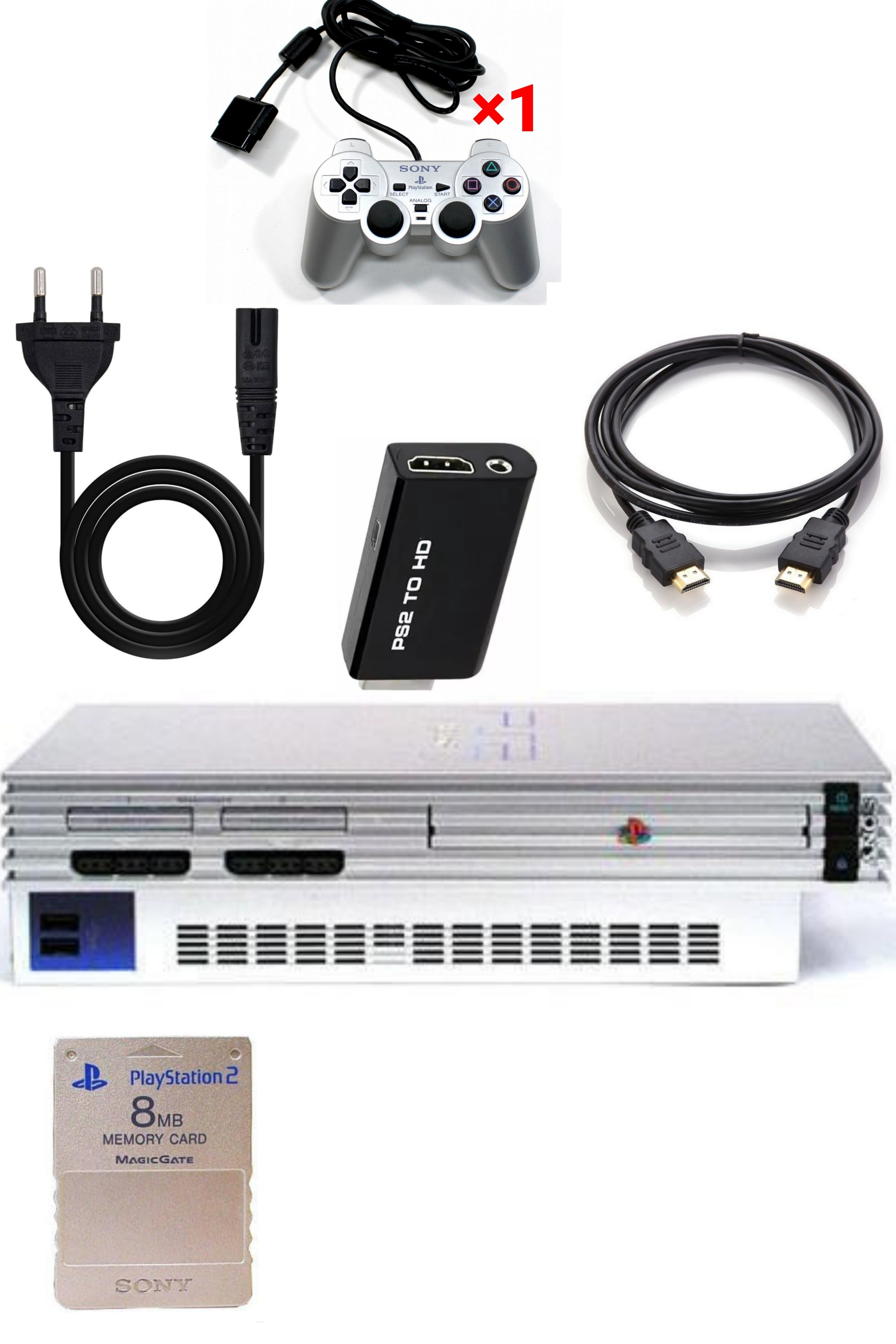 Console PlayStation 2 (PS2) FAT Grise (Silver)