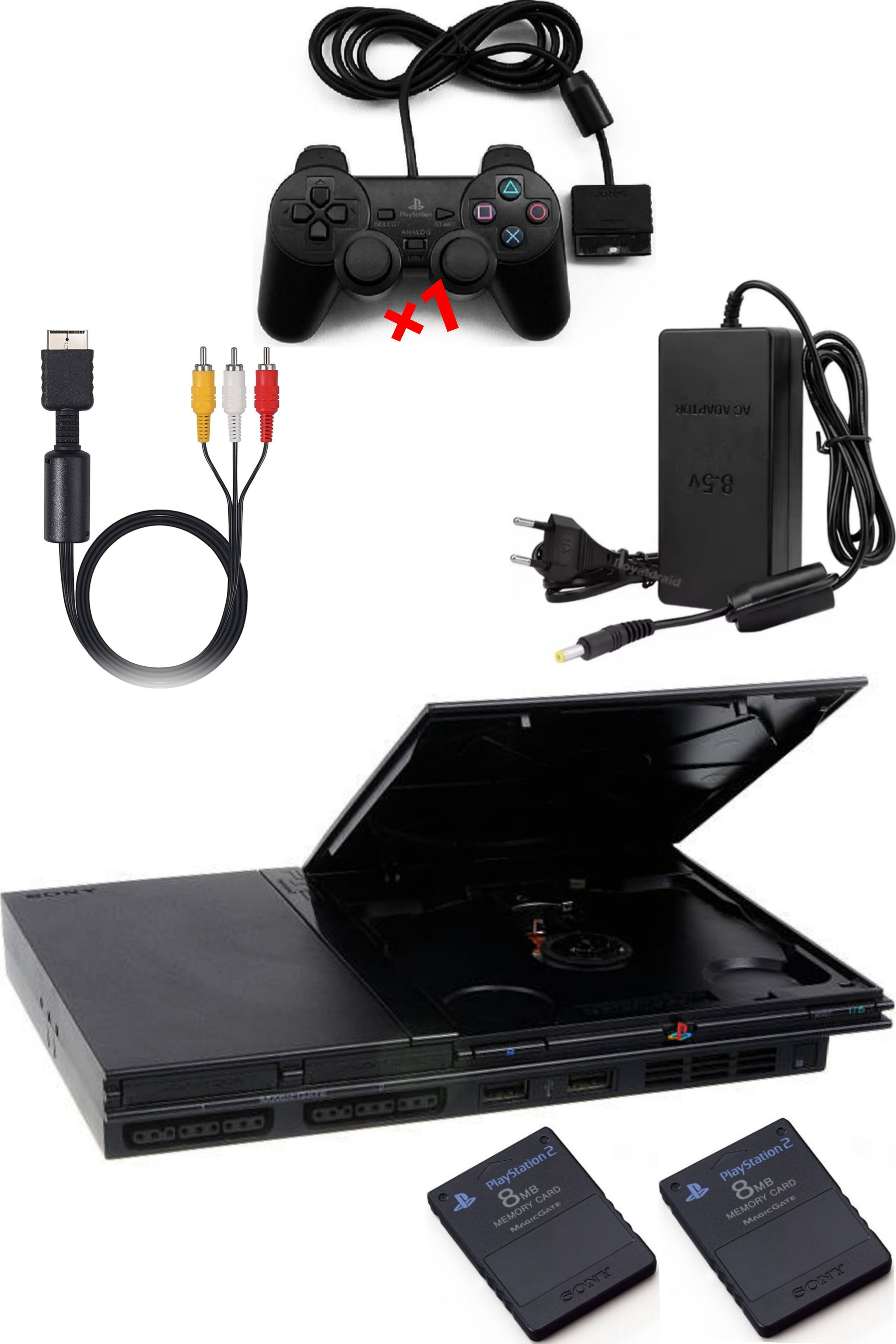 Console PlayStation 2 (PS2) SLIM Noire MAT (V.1)