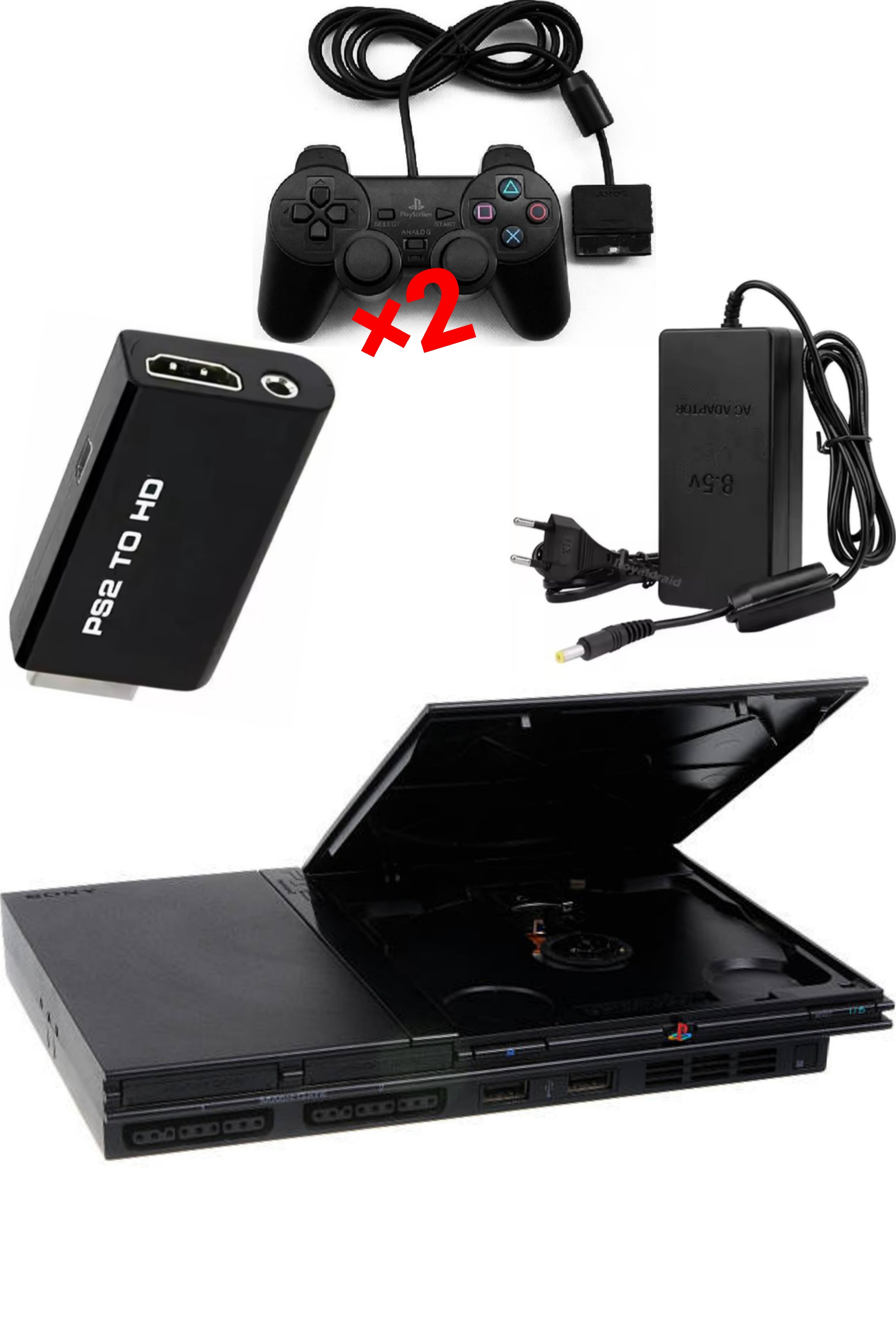 Console PlayStation 2 (PS2) SLIM Noire MAT (V.1)
