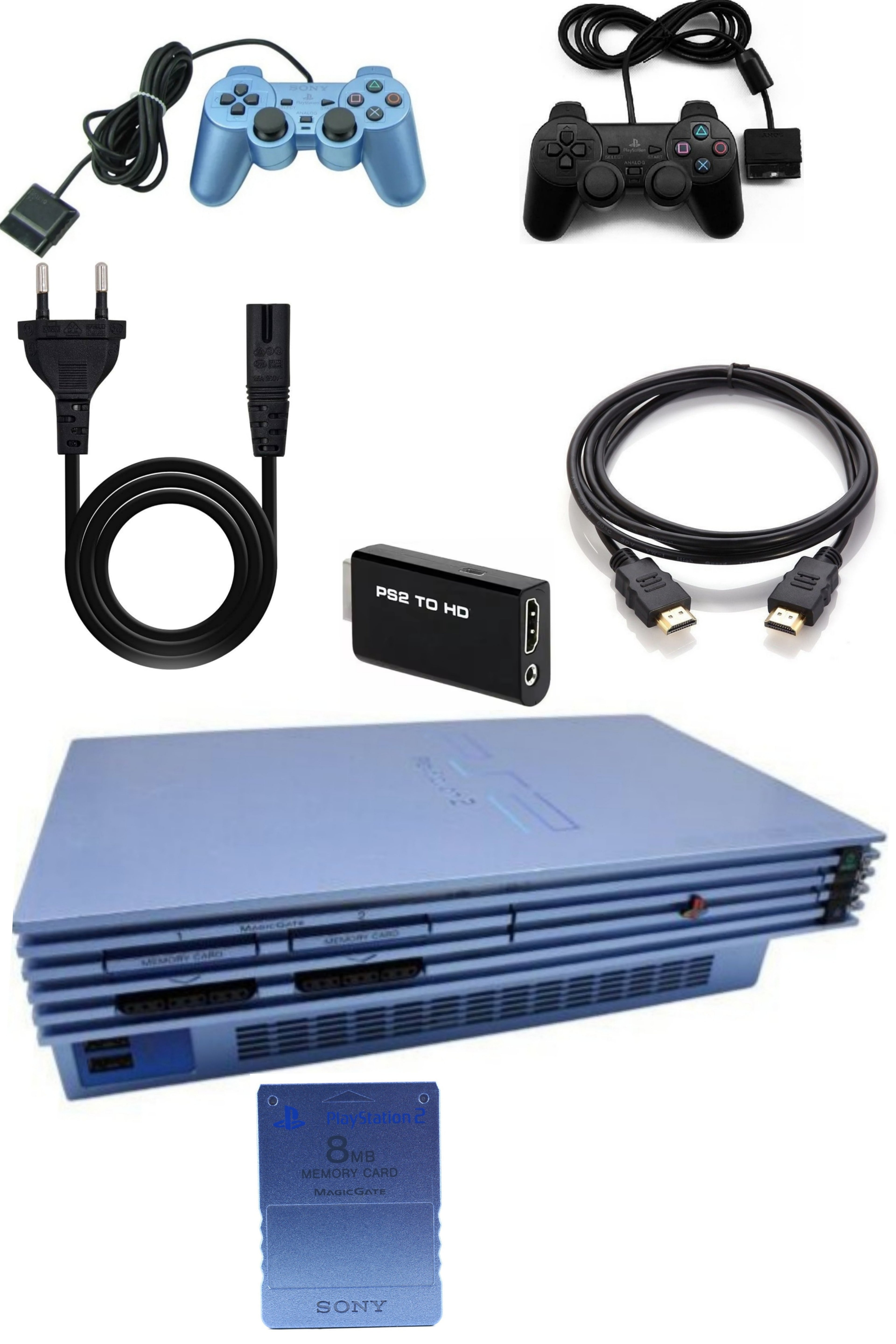 Console PlayStation 2 (PS2) FAT AQUA BLUE