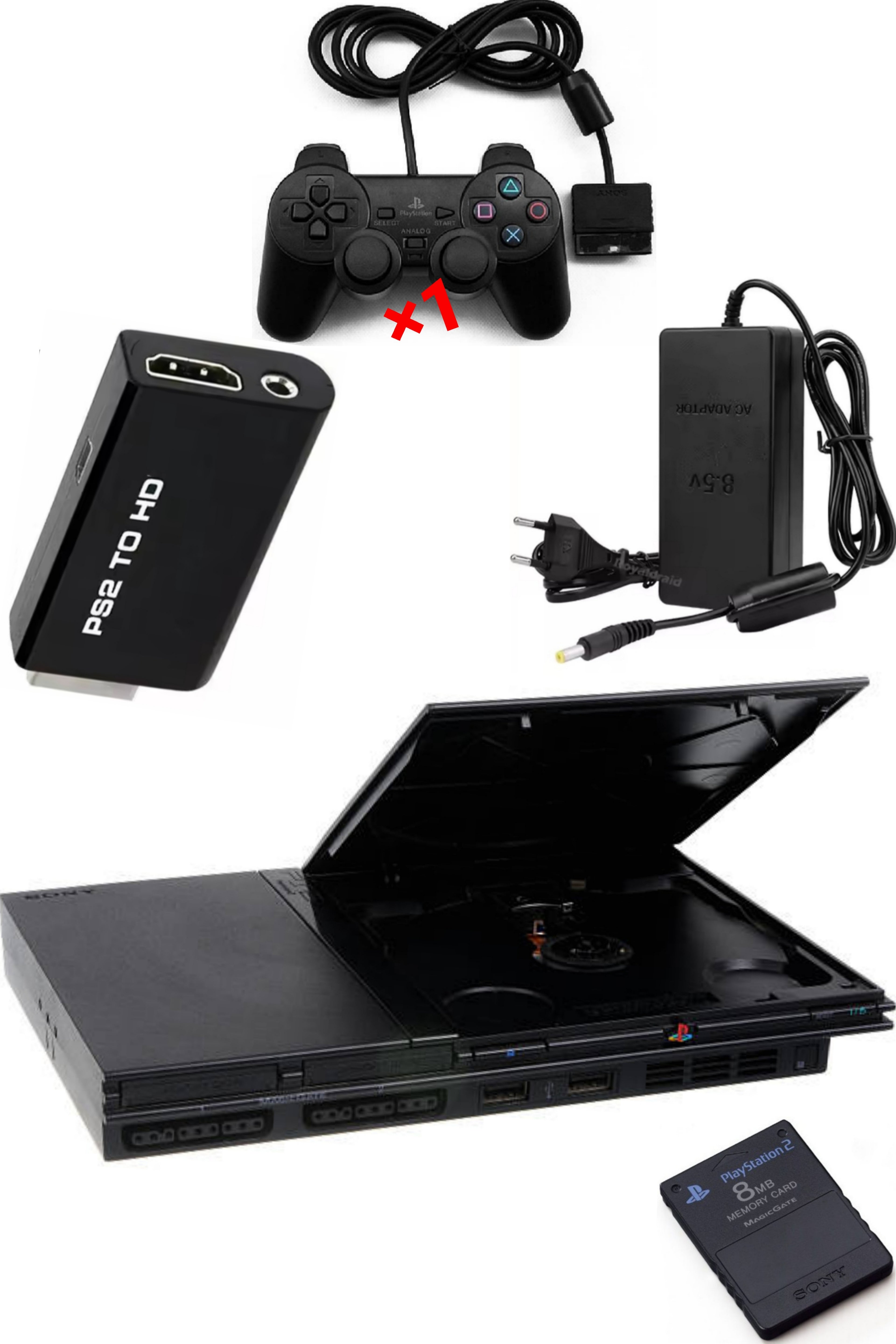 Console PlayStation 2 (PS2) SLIM Noire MAT (V.1)
