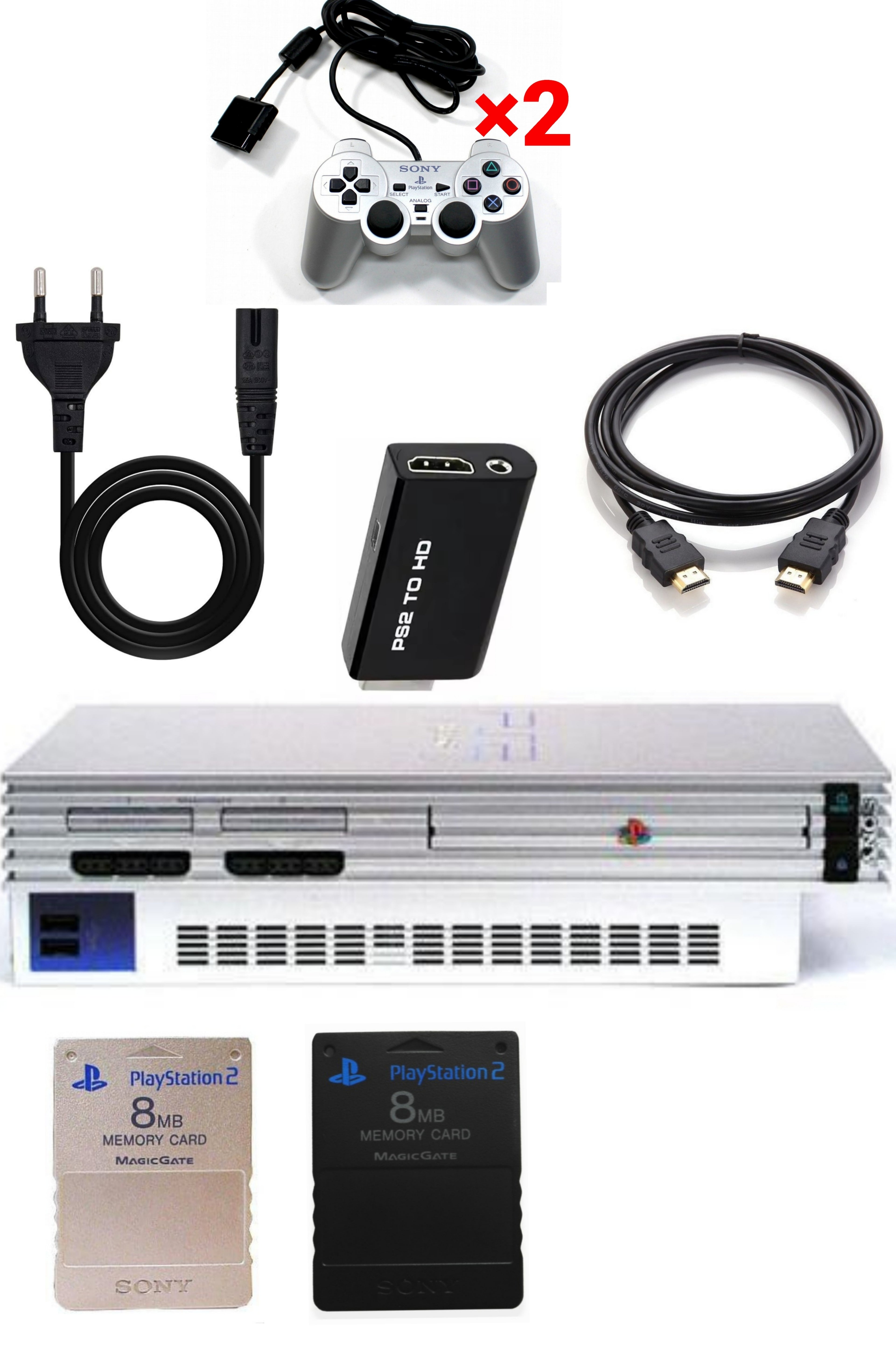 Console PlayStation 2 (PS2) FAT Grise (Silver)