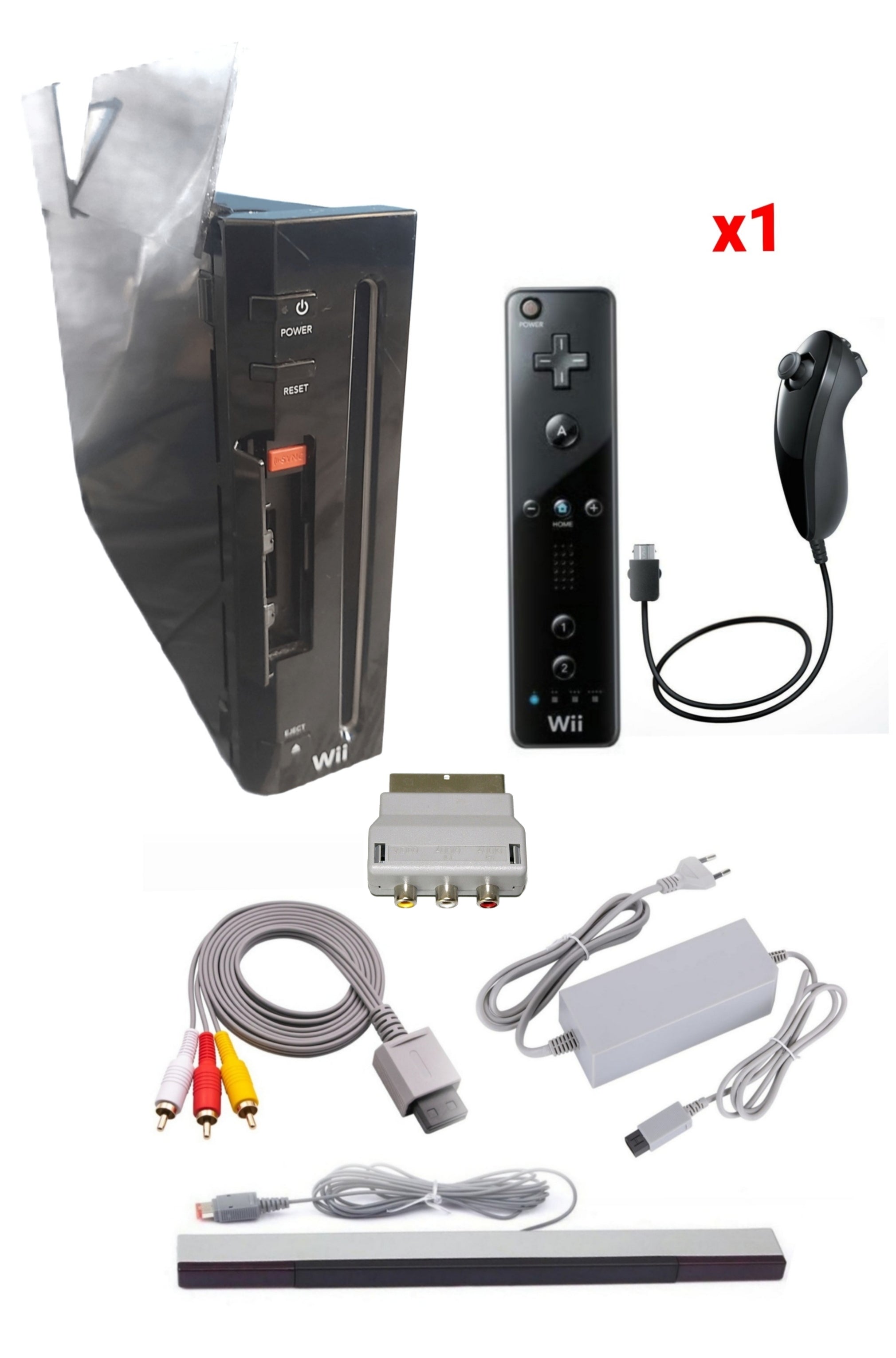 Console Nintendo WII NOIRE (Version rétro-compatible Gamecube)