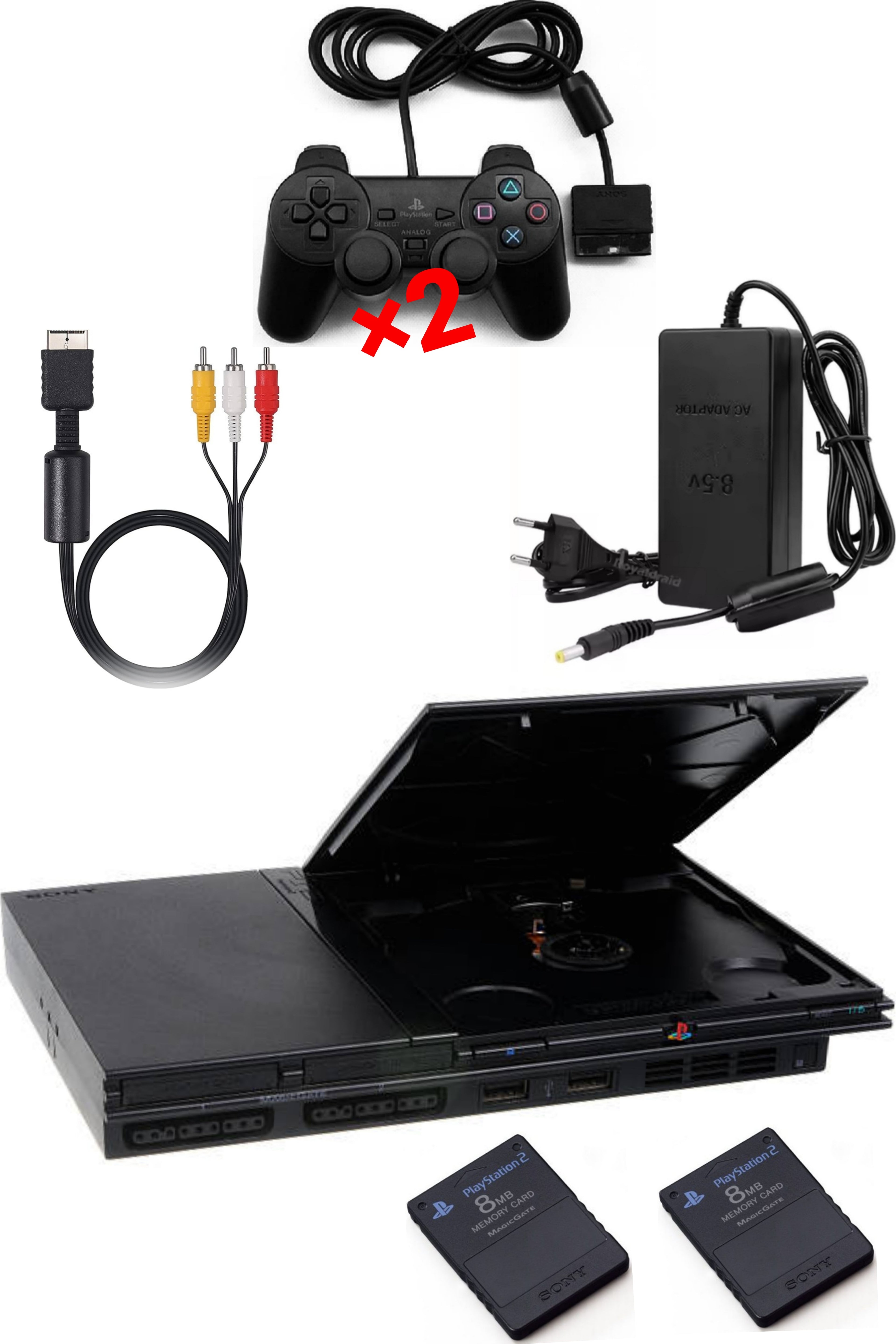 Console PlayStation 2 (PS2) SLIM Noire MAT (V.1)