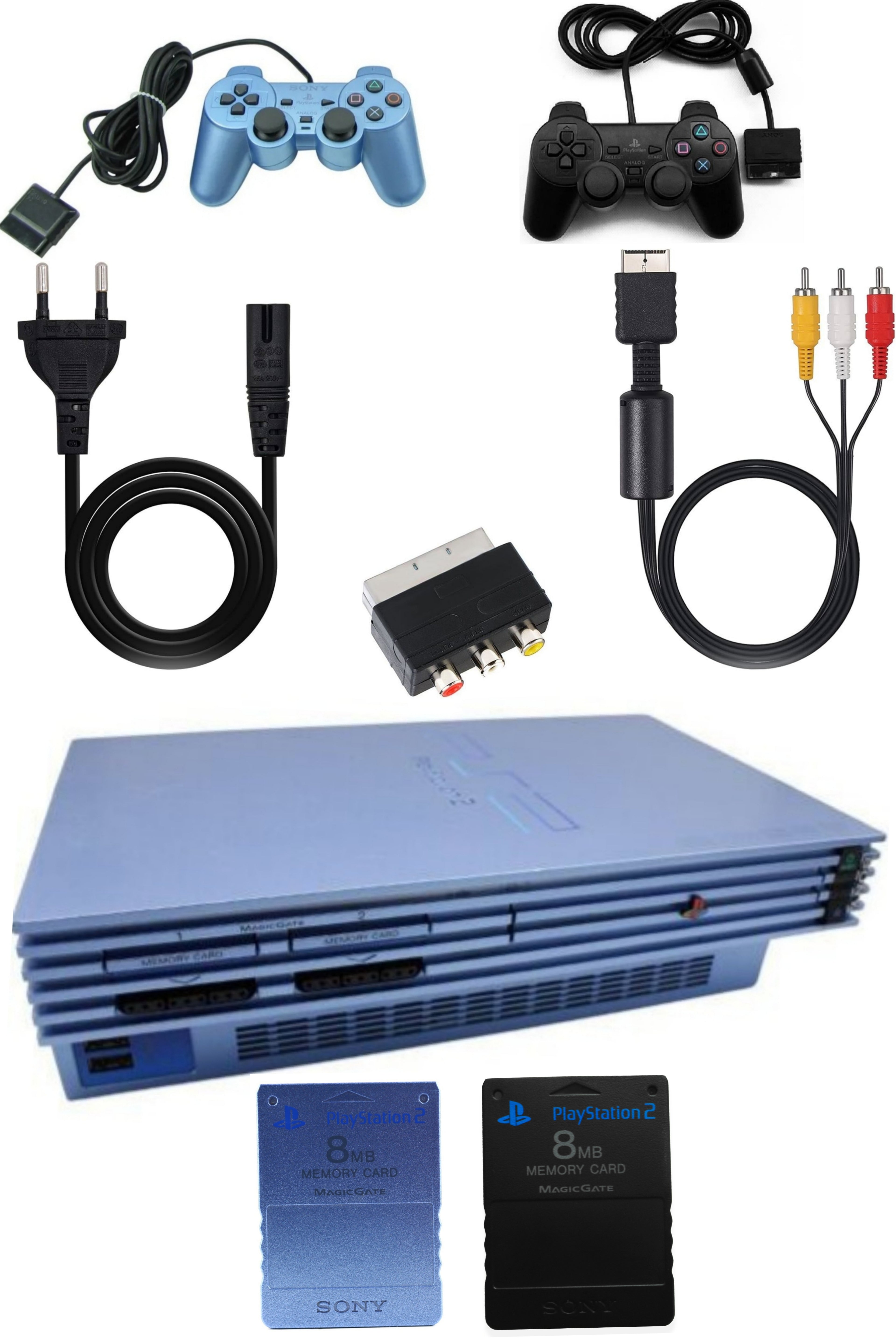 Console PlayStation 2 (PS2) FAT AQUA BLUE