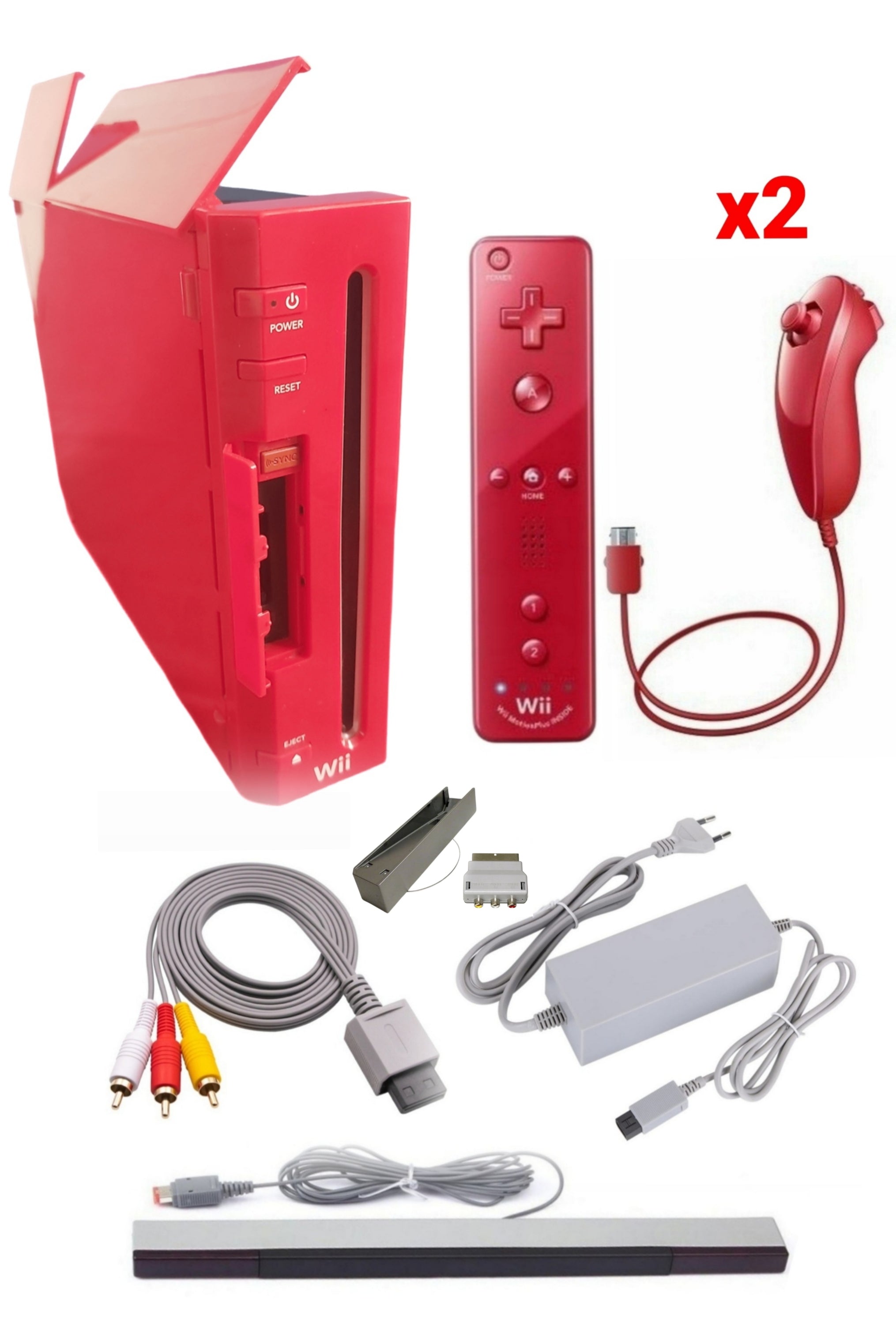 Console Nintendo WII ROUGE (Rétro-compatible Gamecube)