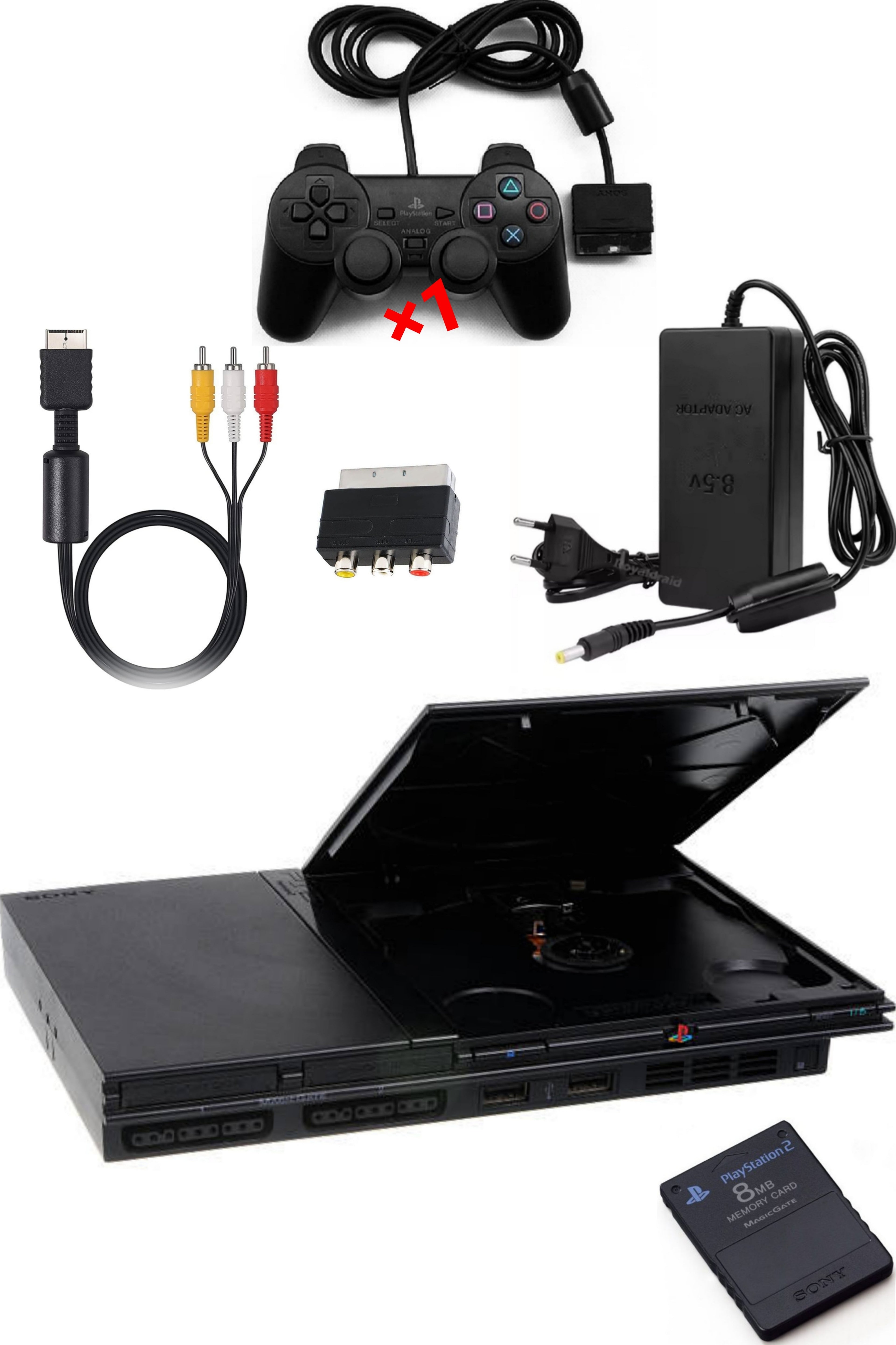 Console PlayStation 2 (PS2) SLIM Noire MAT (V.1)