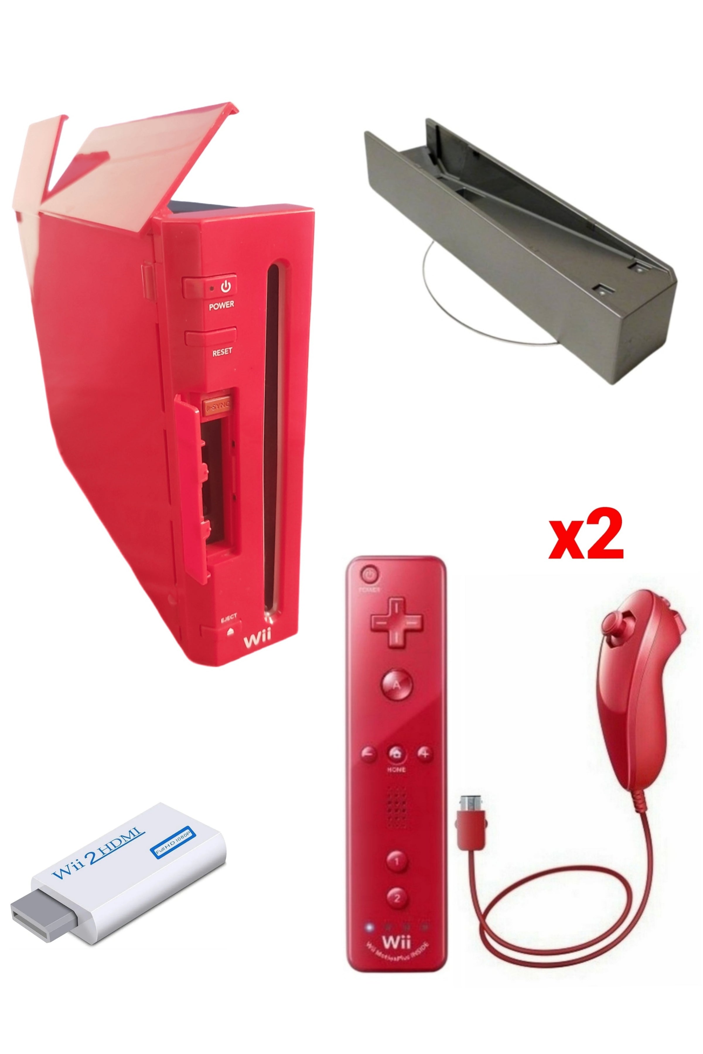 Console Nintendo WII ROUGE (Rétro-compatible Gamecube)