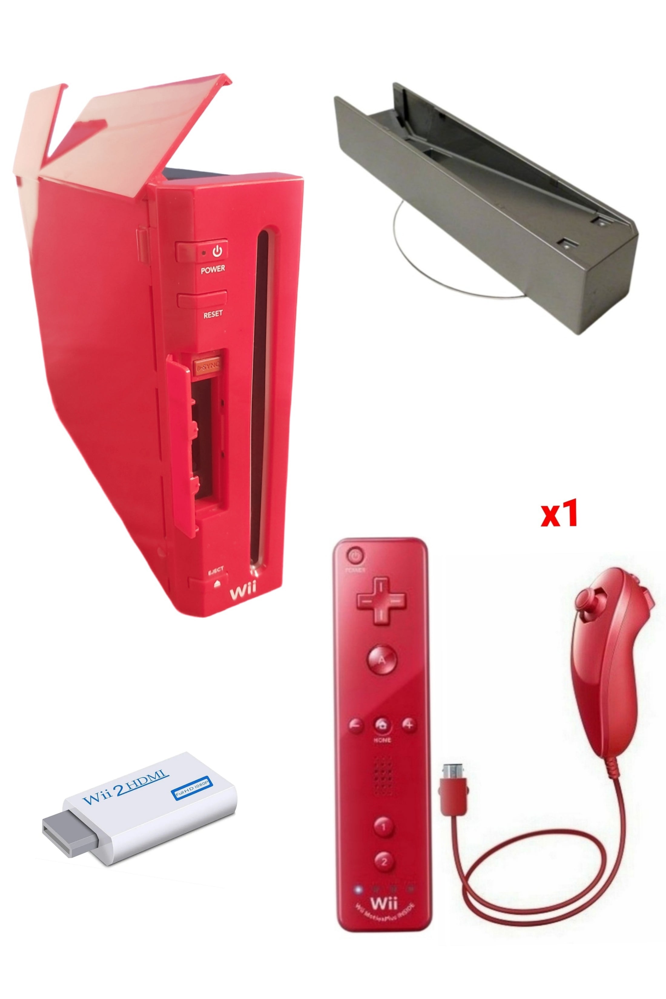 Console Nintendo WII ROUGE (Rétro-compatible Gamecube)