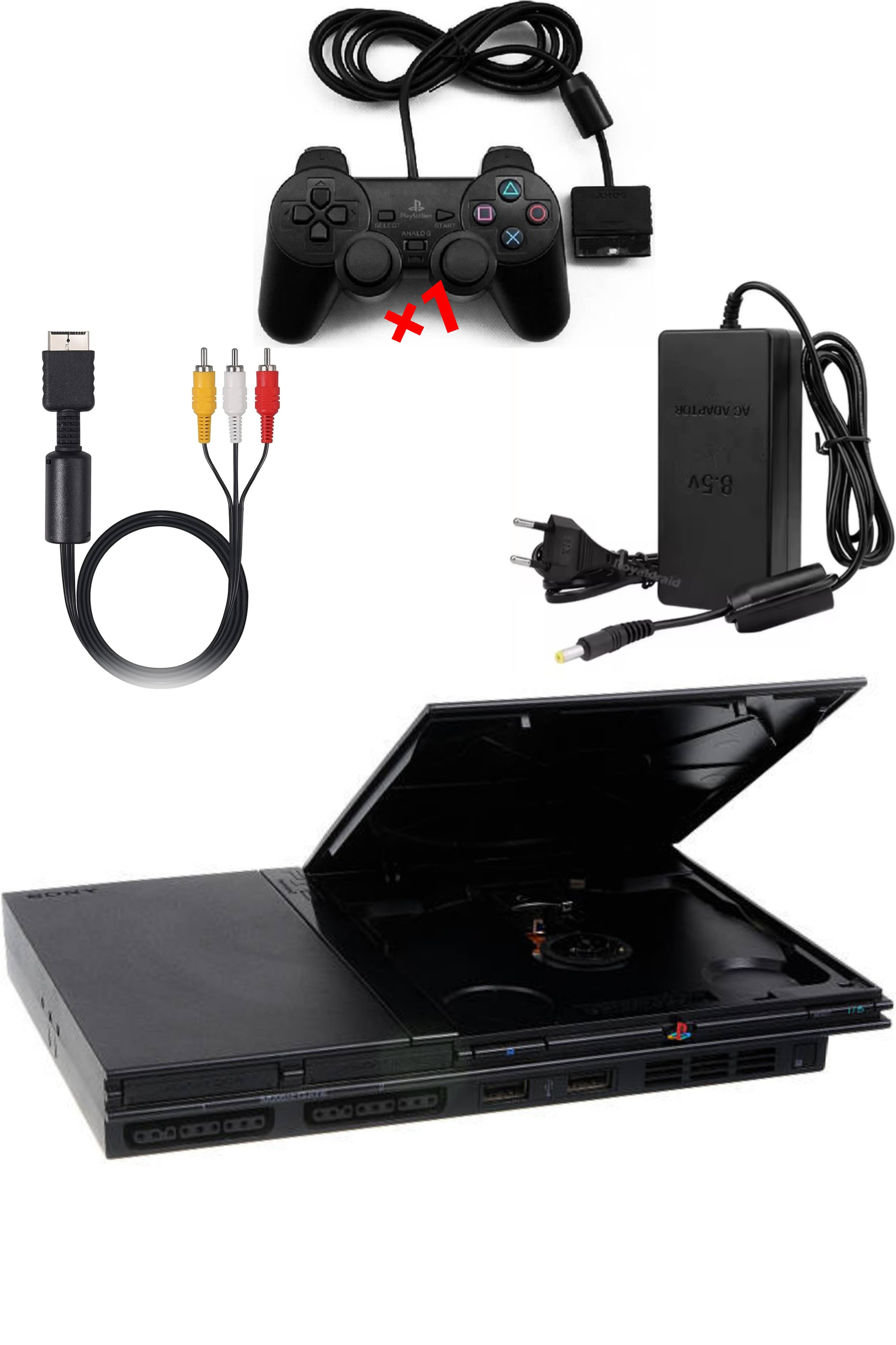 Console PlayStation 2 (PS2) SLIM Noire MAT (V.1)