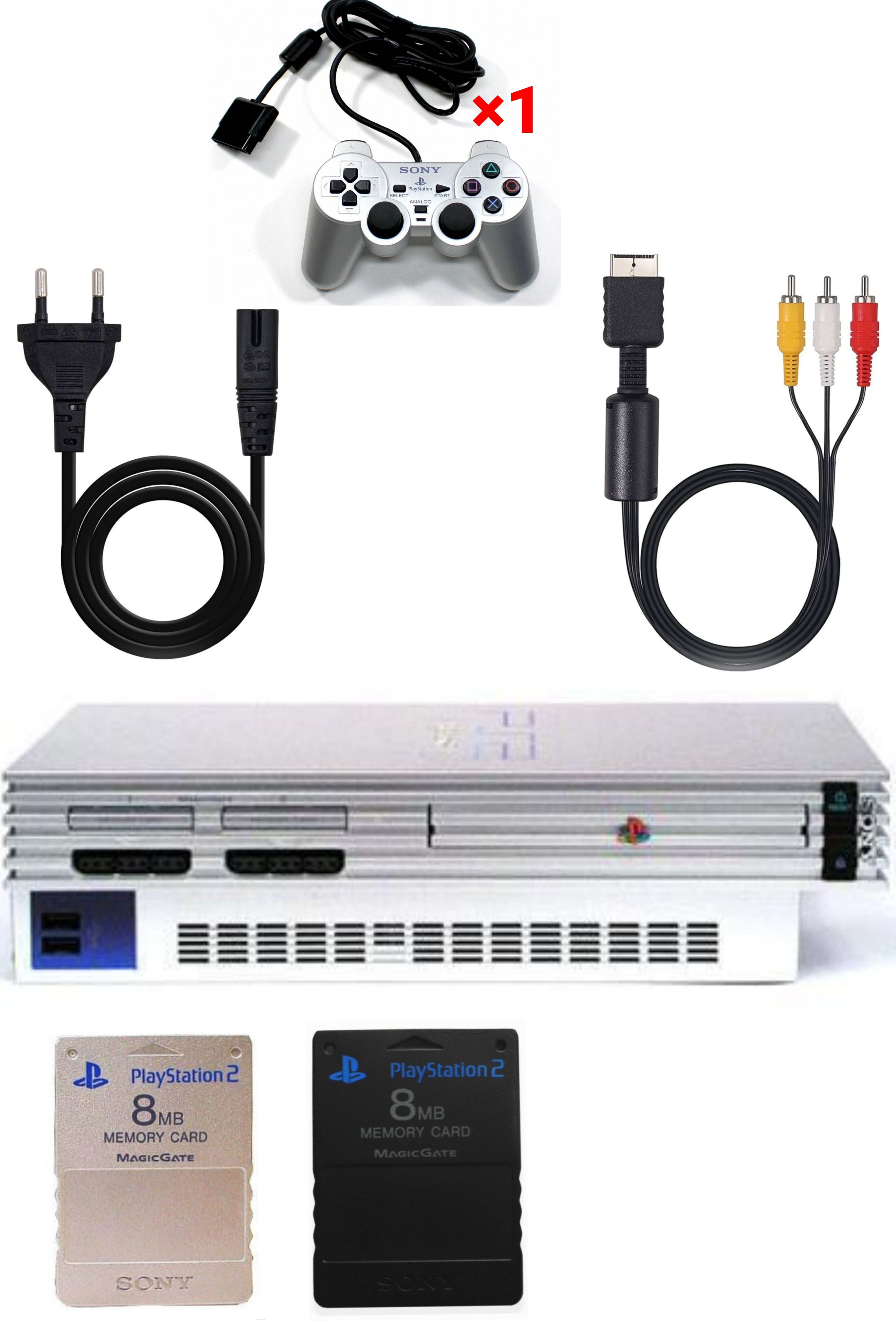 Console PlayStation 2 (PS2) FAT Grise (Silver)