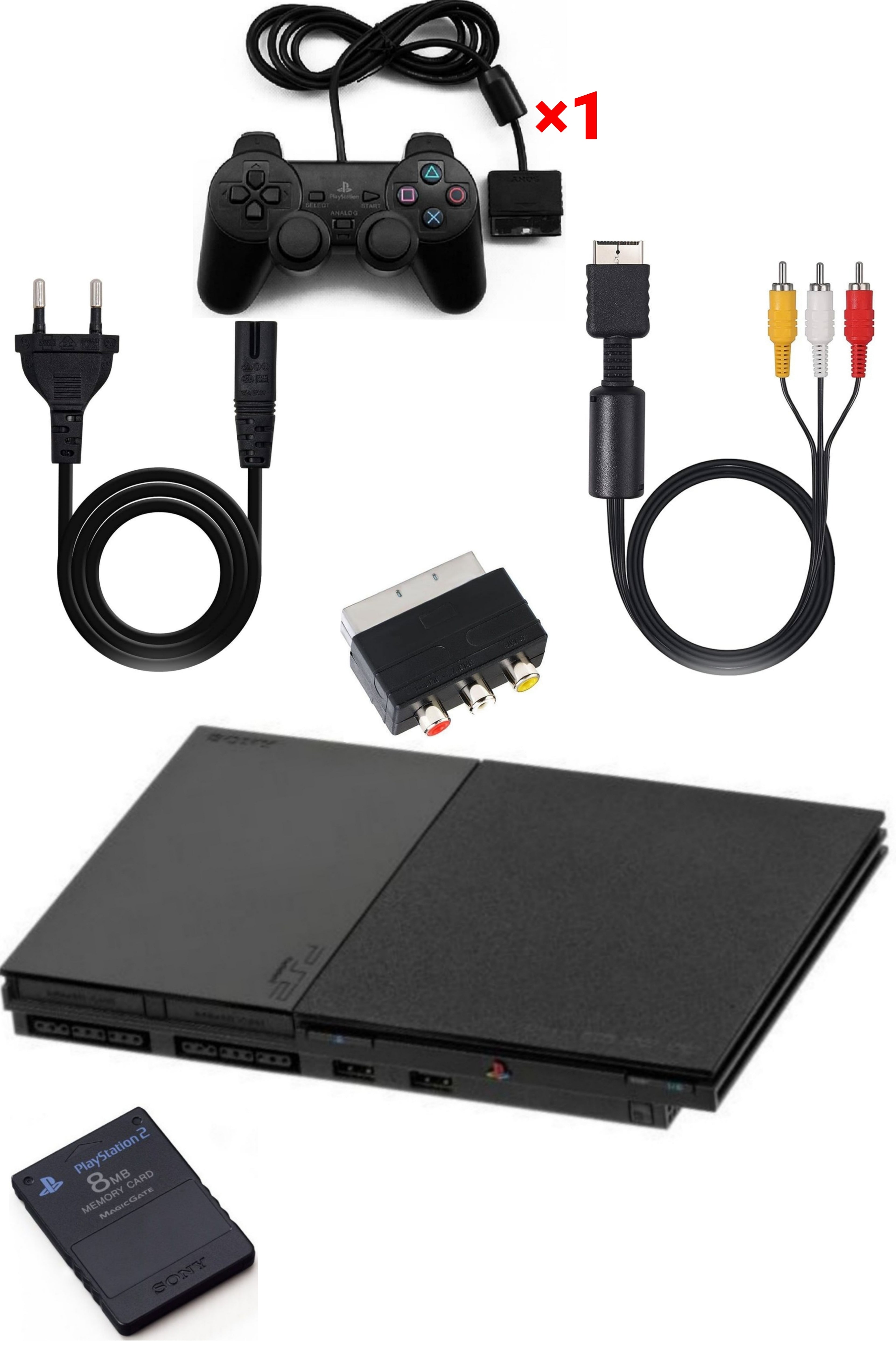 Console PlayStation 2 (PS2) SLIM Noire SATIN (V.2•90000)
