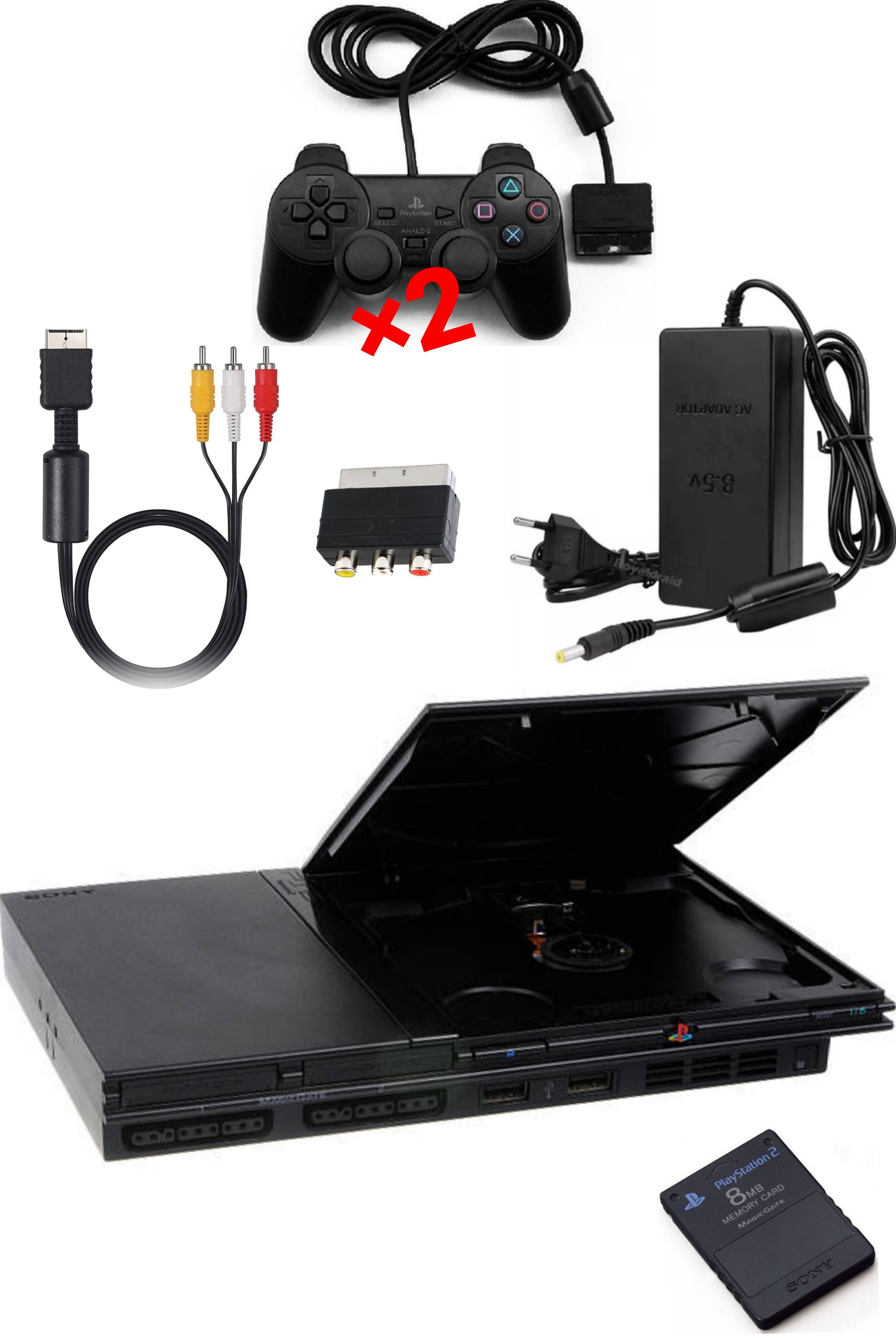Console PlayStation 2 (PS2) SLIM Noire MAT (V.1)