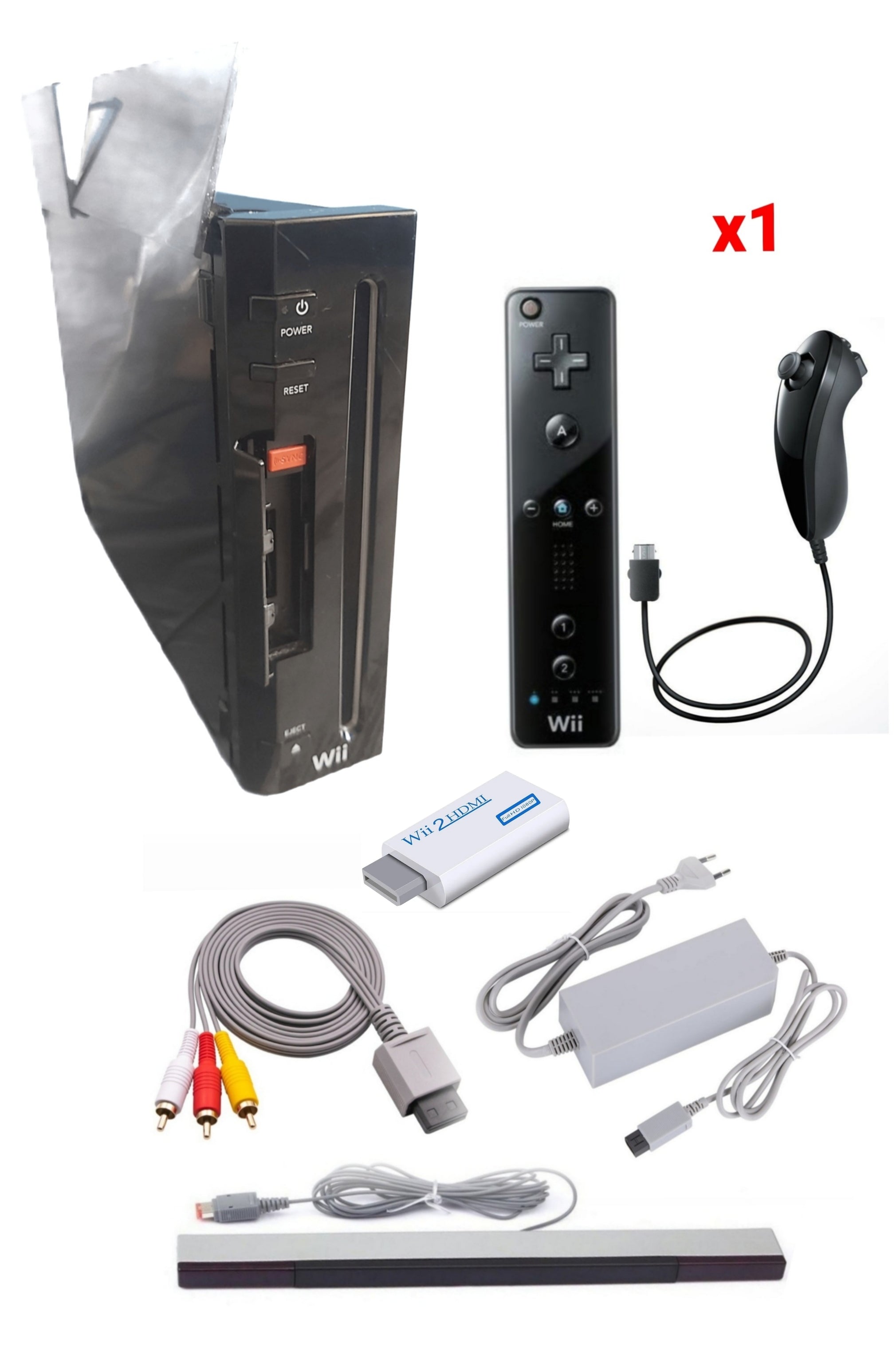 Console Nintendo WII NOIRE (Version rétro-compatible Gamecube)