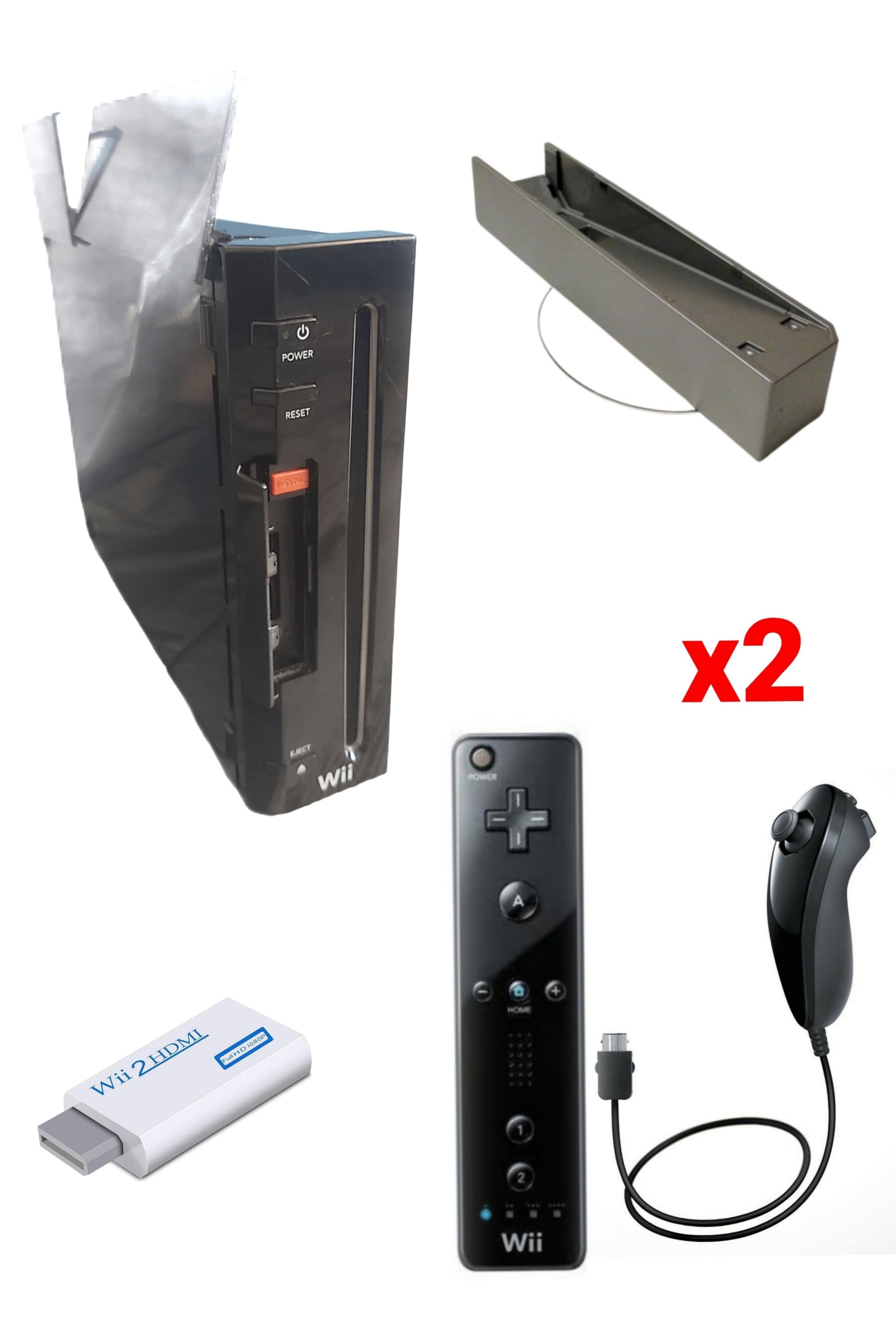 Console Nintendo WII NOIRE (Version rétro-compatible Gamecube)