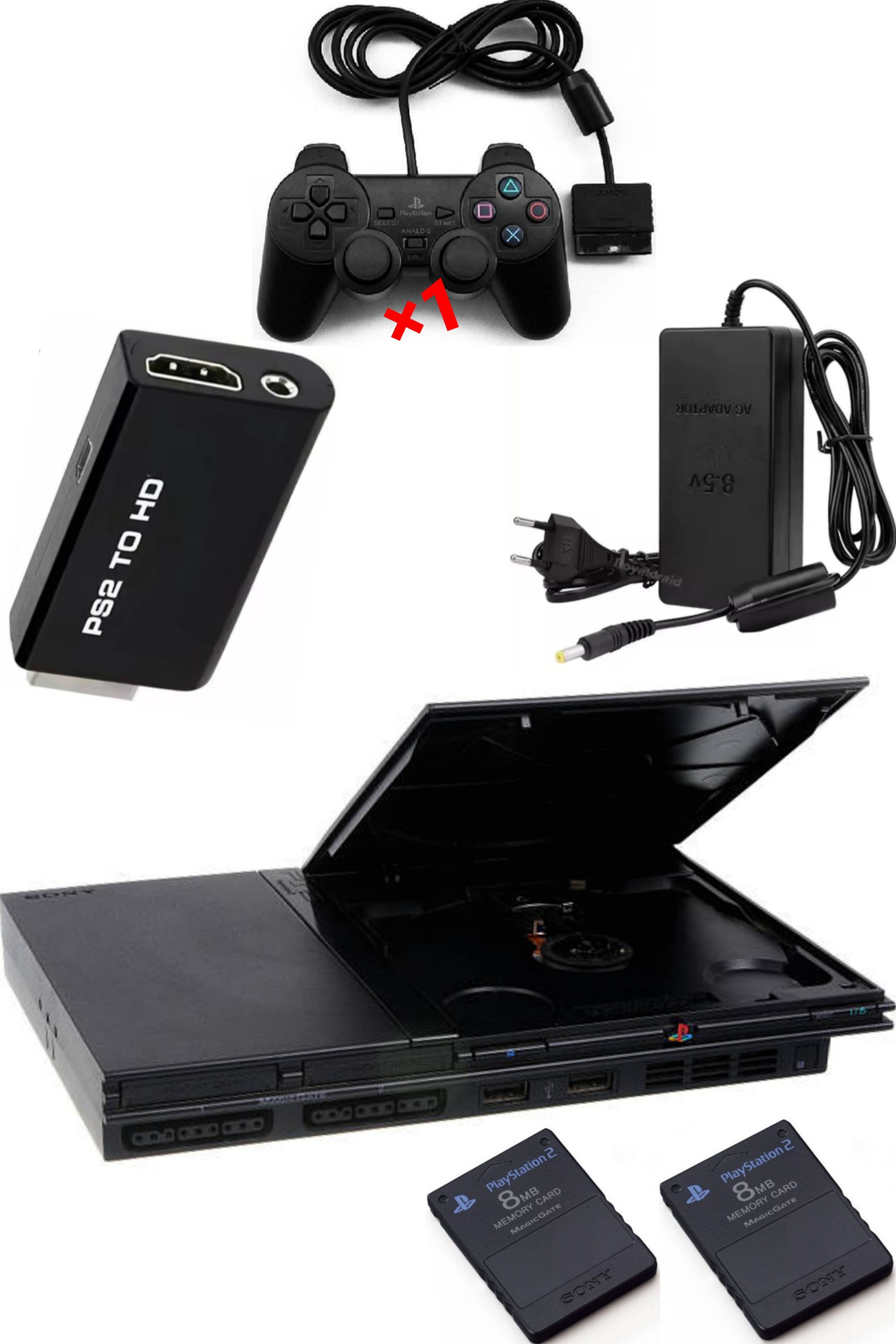 Console PlayStation 2 (PS2) SLIM Noire MAT (V.1)