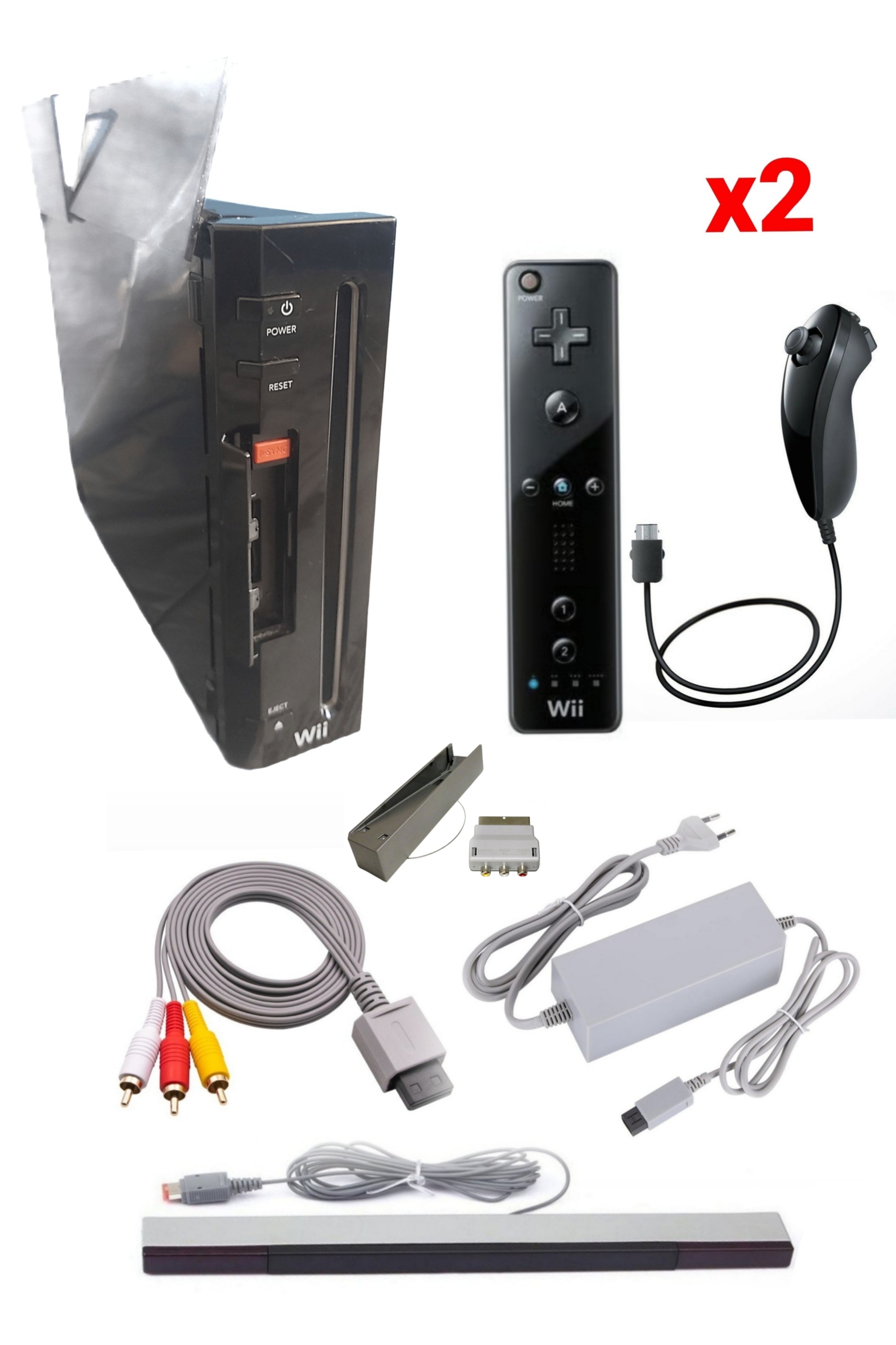 Console Nintendo WII NOIRE (Version rétro-compatible Gamecube)