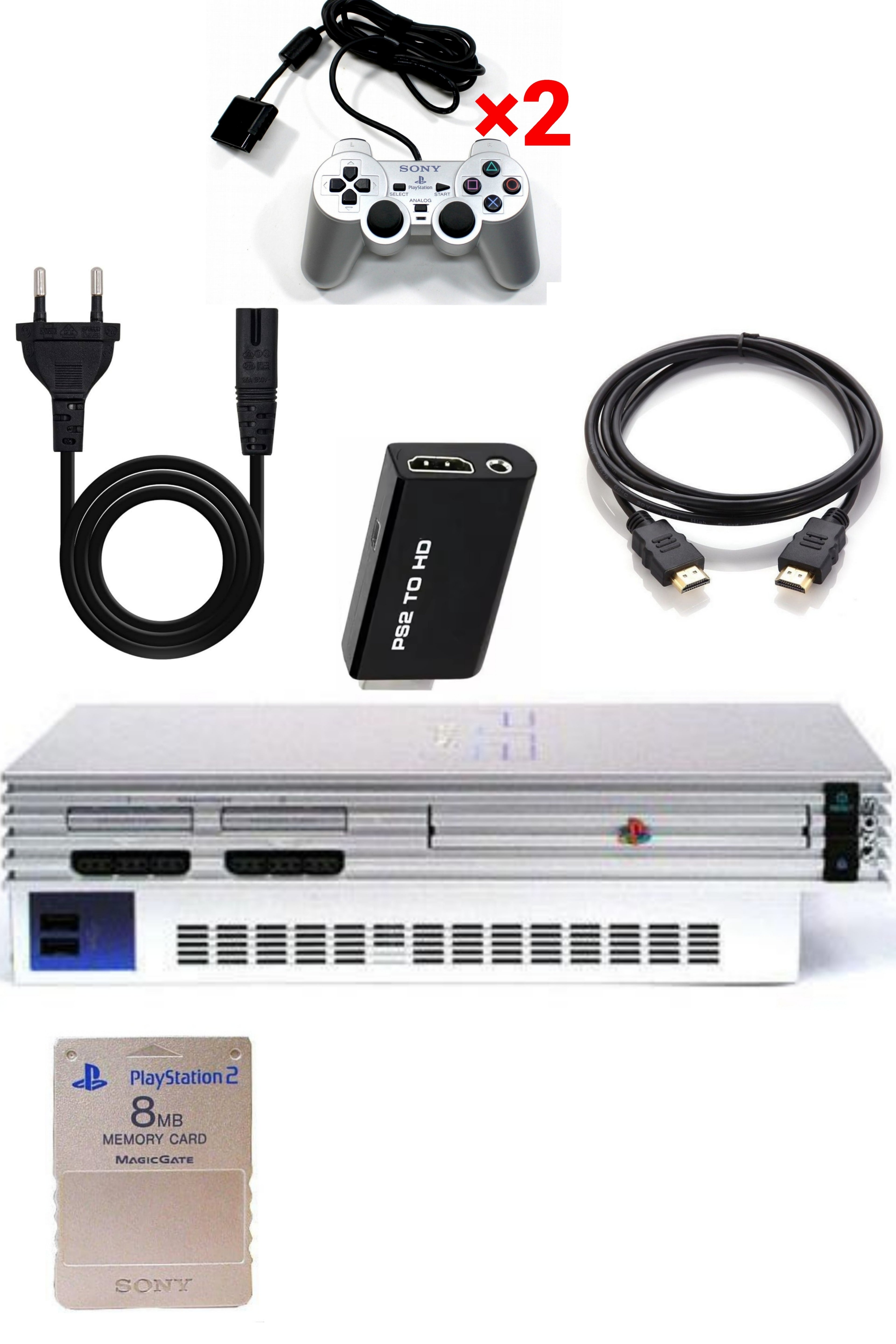 Console PlayStation 2 (PS2) FAT Grise (Silver)