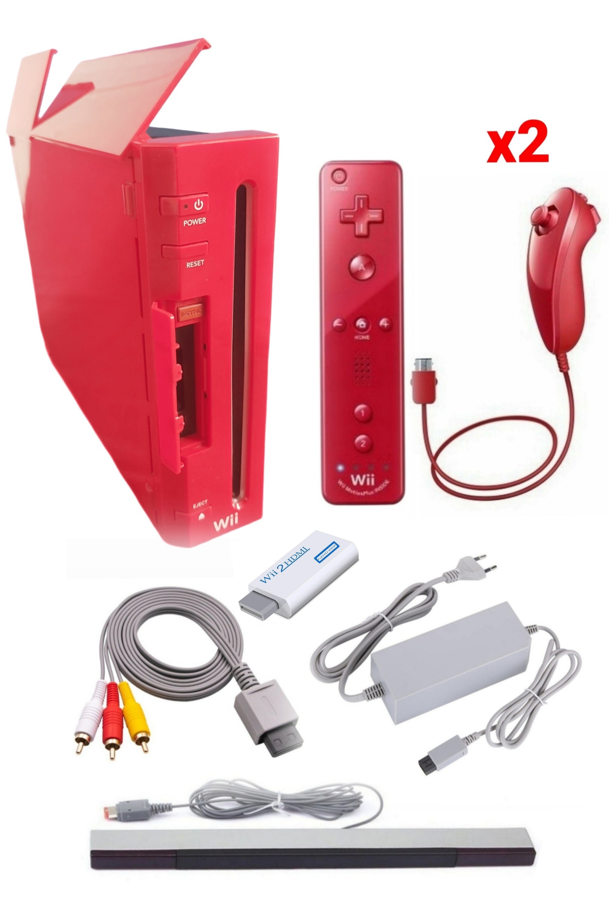 Console Nintendo WII ROUGE (Rétro-compatible Gamecube)