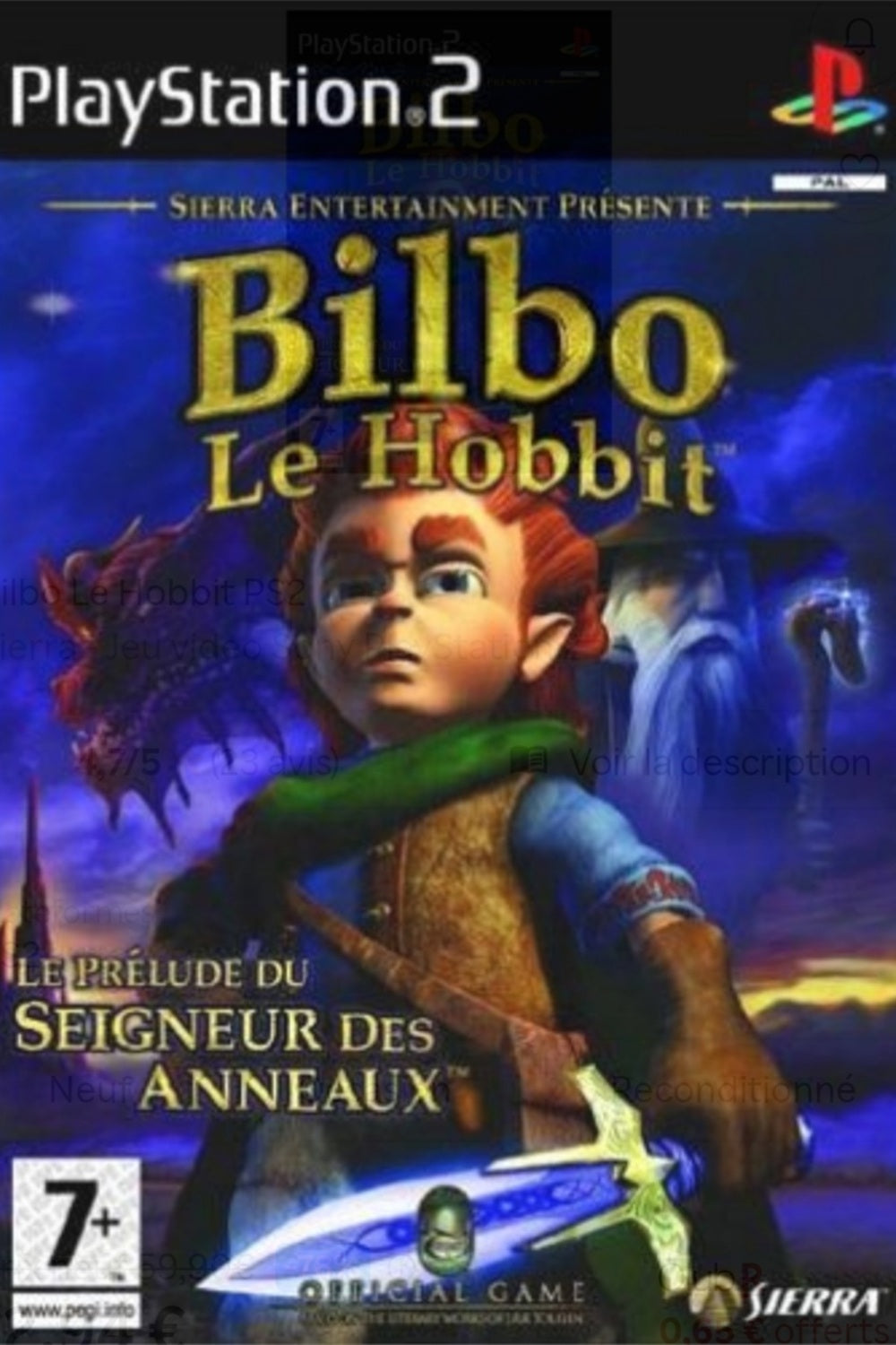 Jeu PS2 - BILBO LE HOBBIT (Le Prélude du Seigneur Des Anneaux)