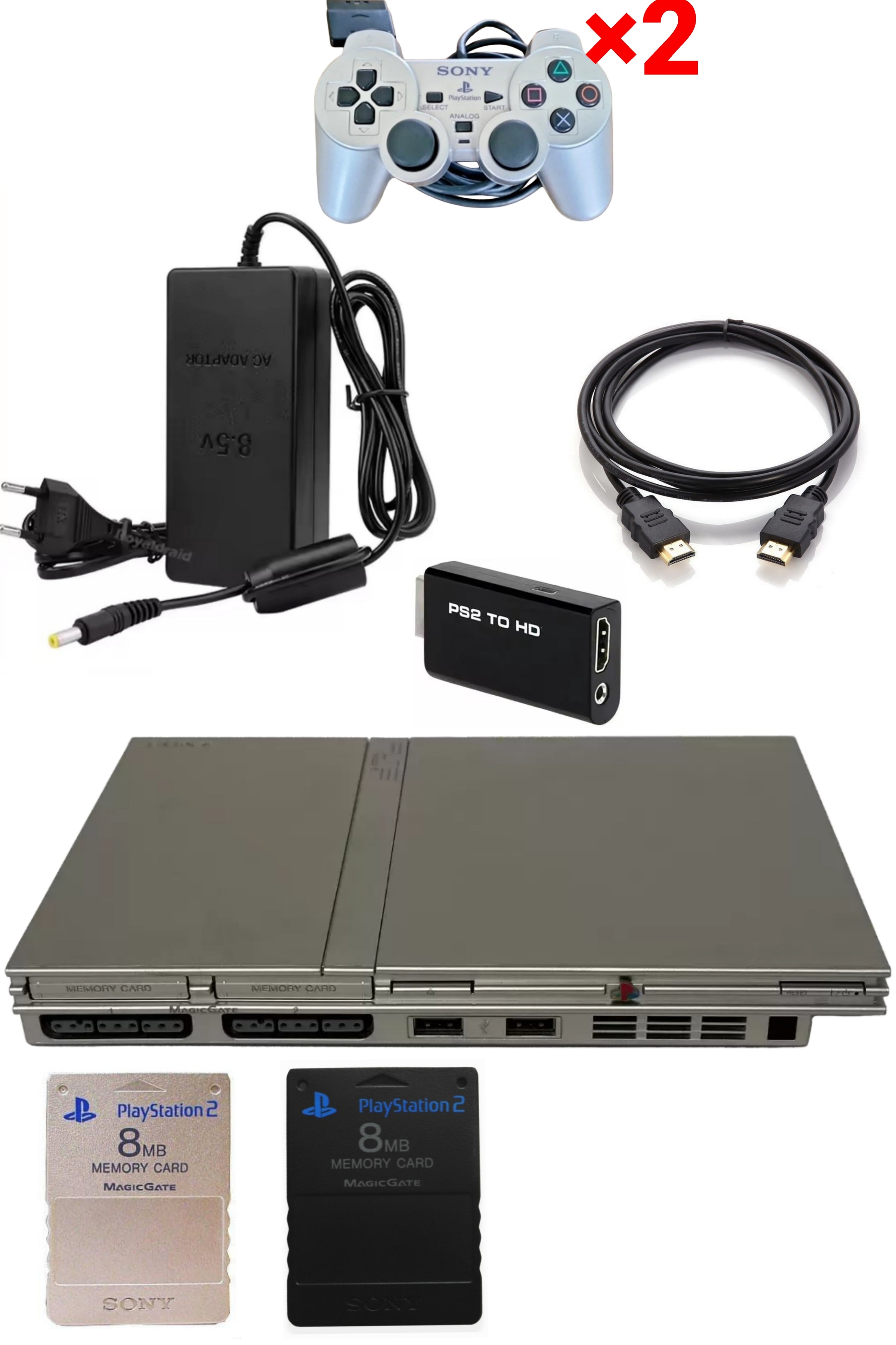 Console PlayStation 2 (PS2) SLIM Grise (Silver)