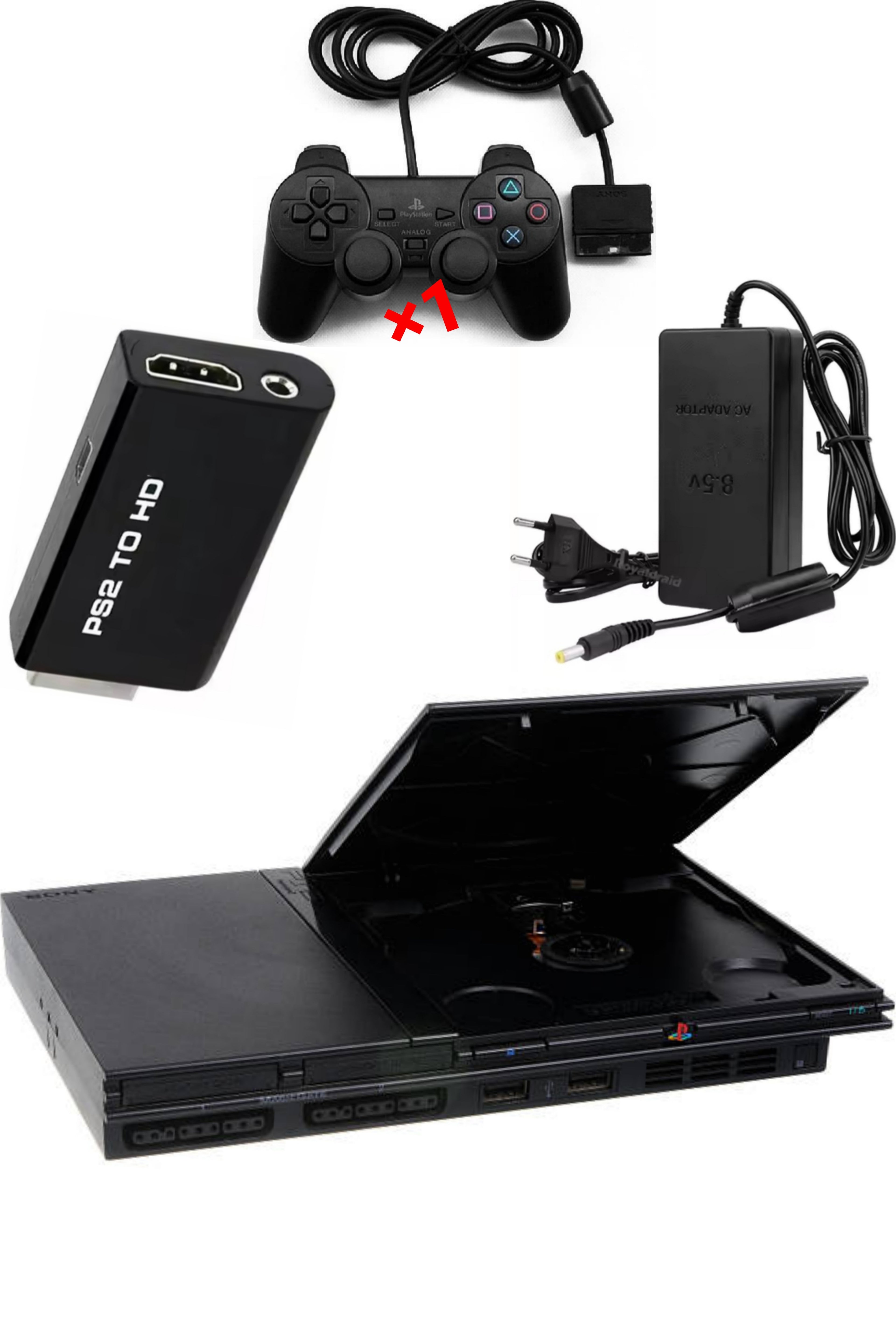 Console PlayStation 2 (PS2) SLIM Noire MAT (V.1)