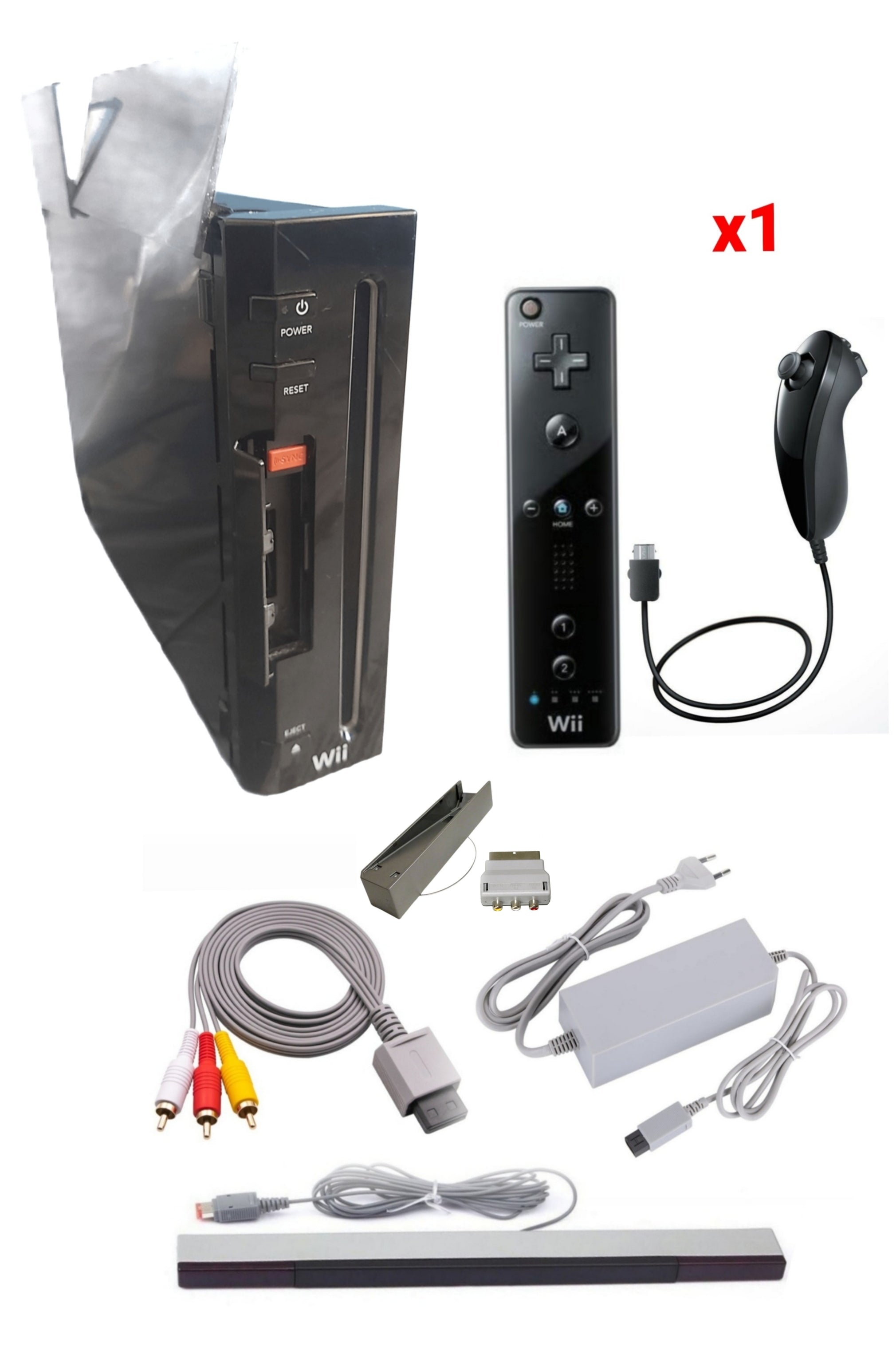 Console Nintendo WII NOIRE (Version rétro-compatible Gamecube)