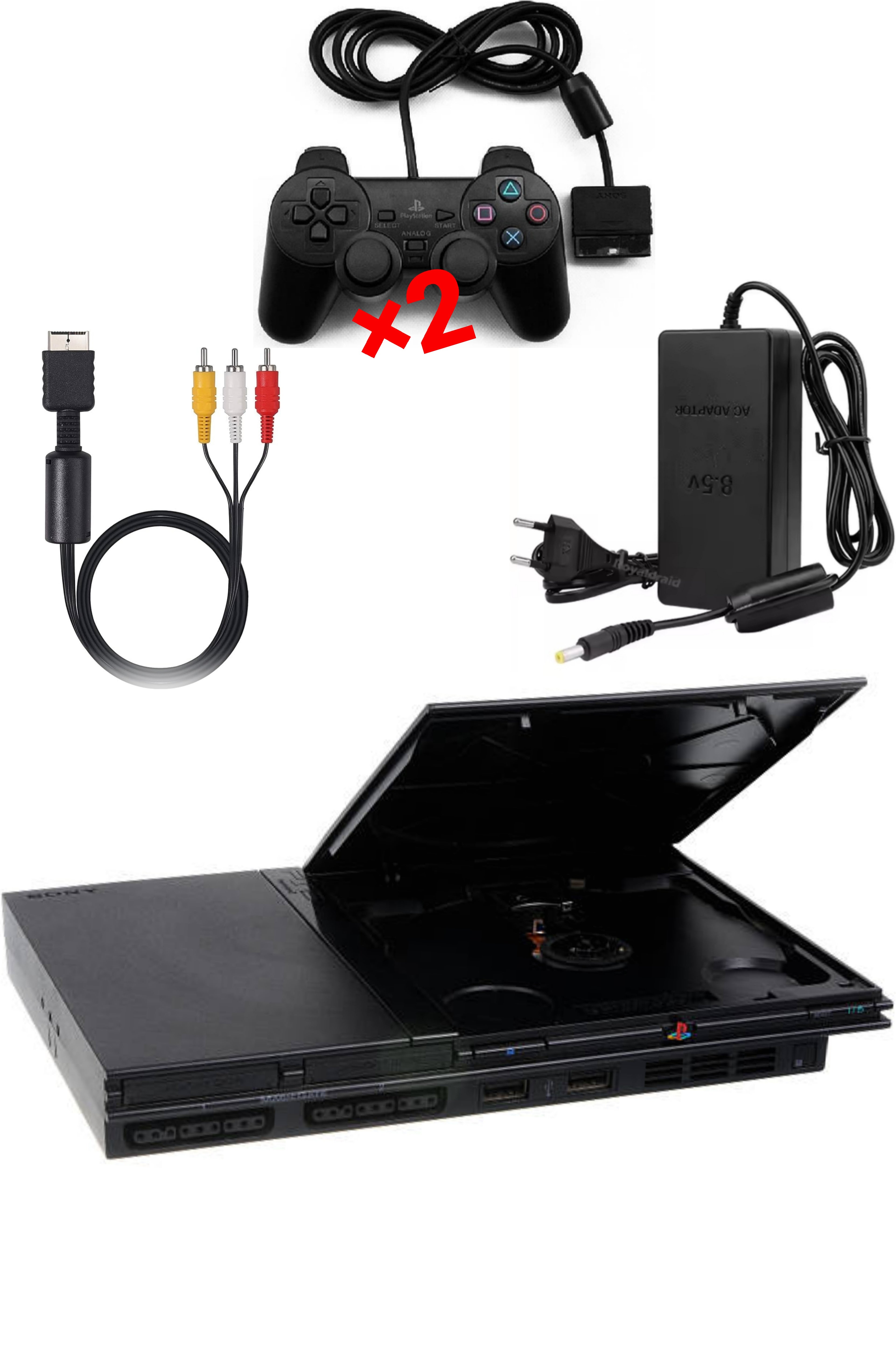 Console PlayStation 2 (PS2) SLIM Noire MAT (V.1)