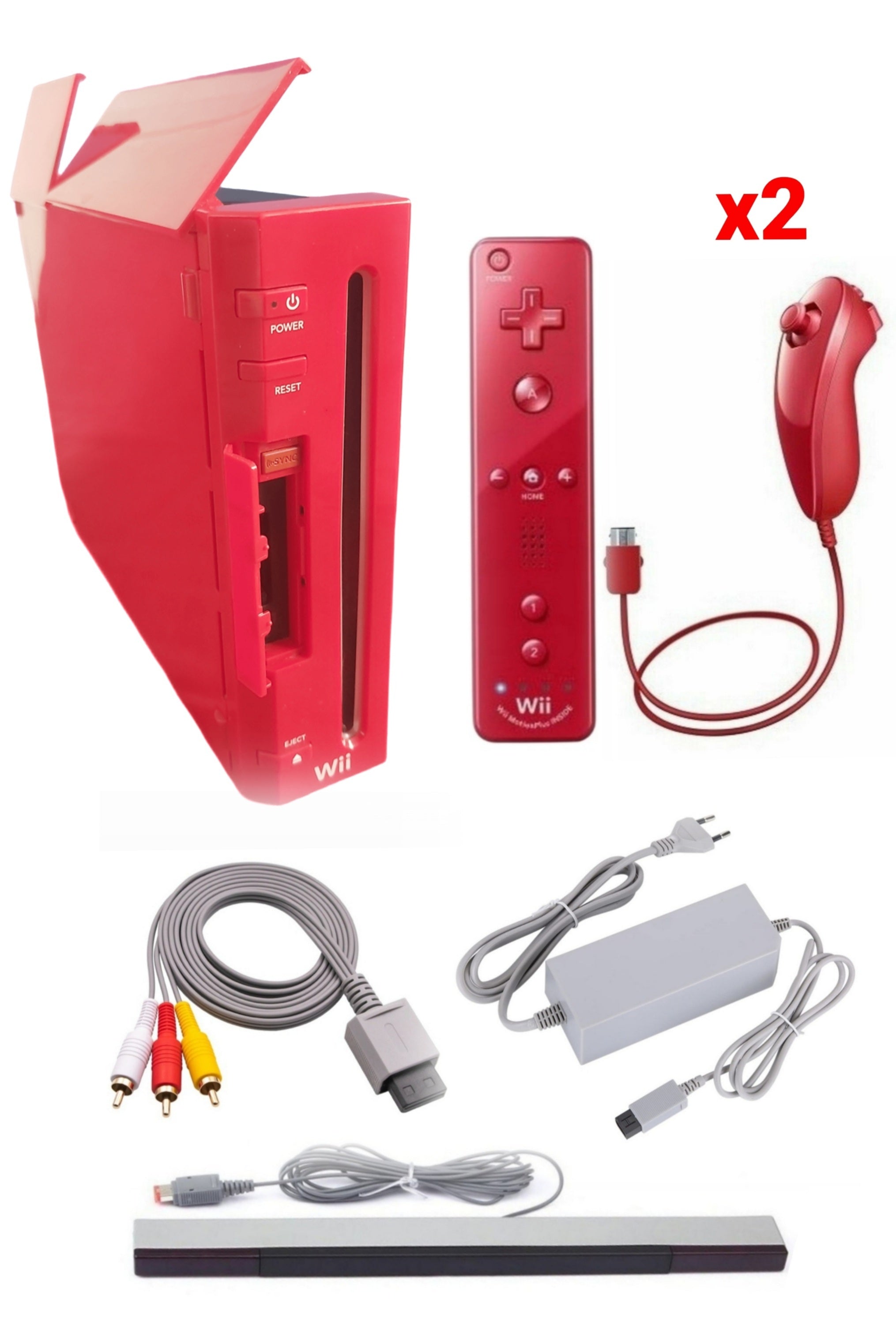 Console Nintendo WII ROUGE (Rétro-compatible Gamecube)