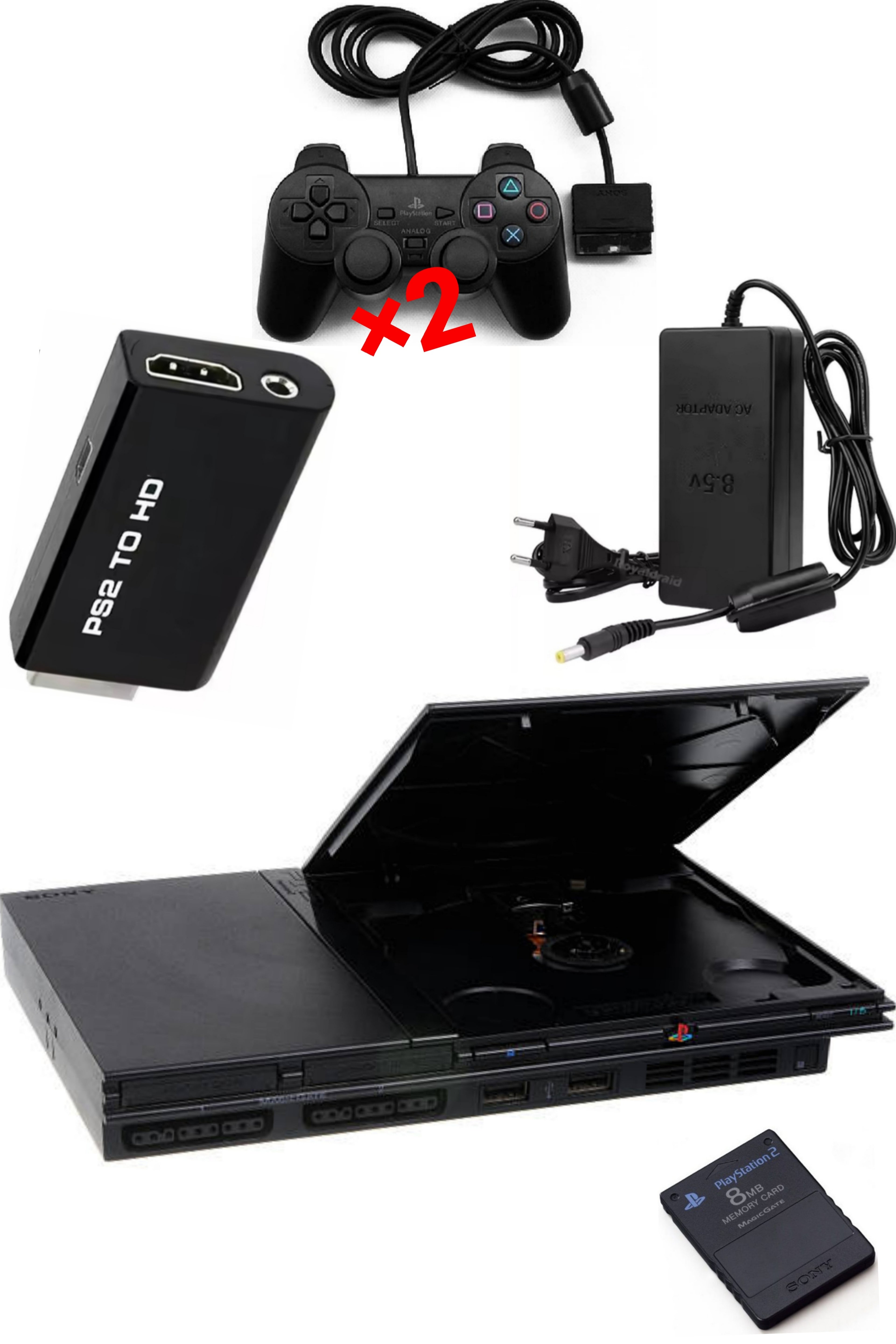 Console PlayStation 2 (PS2) SLIM Noire MAT (V.1)