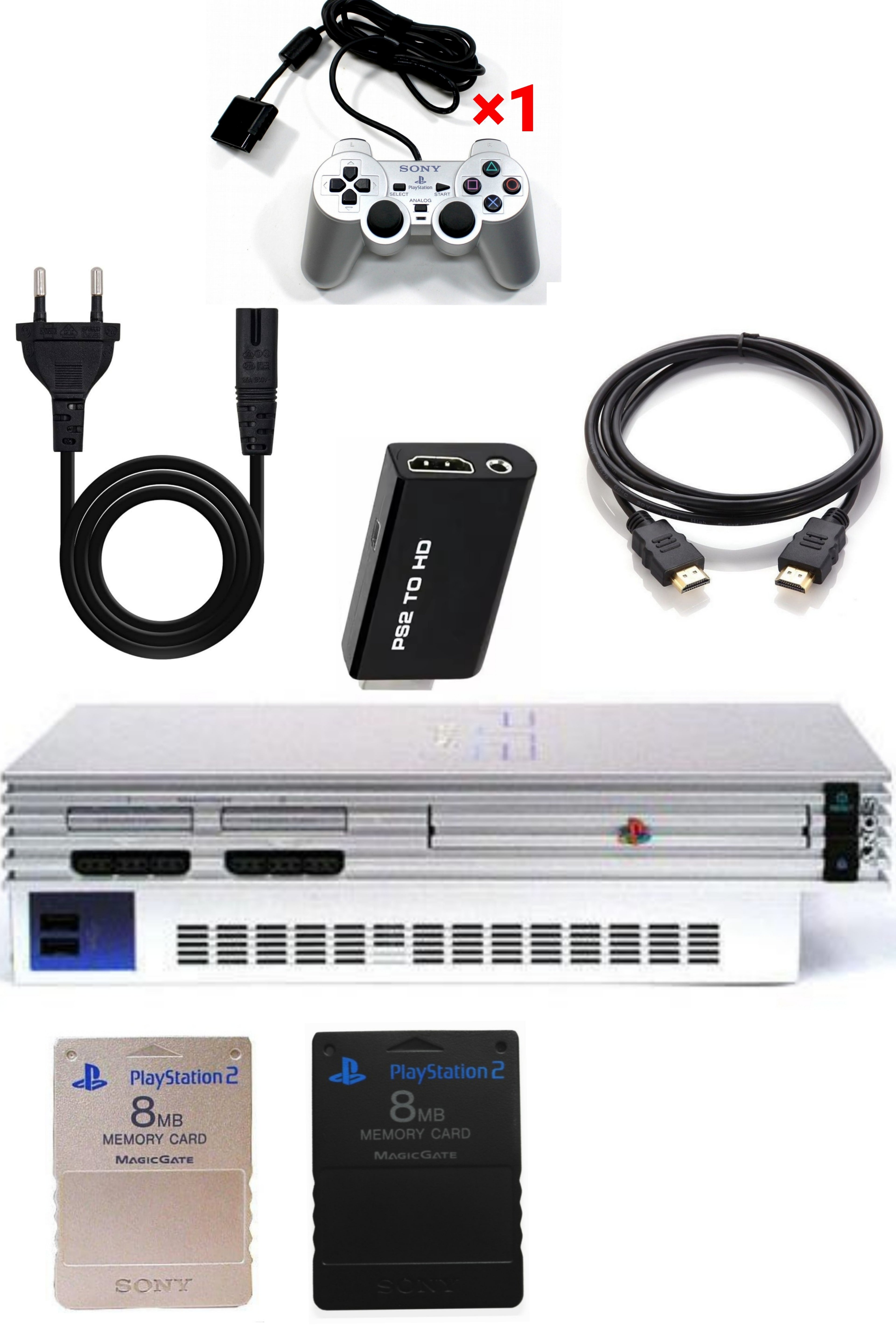 Console PlayStation 2 (PS2) FAT Grise (Silver)