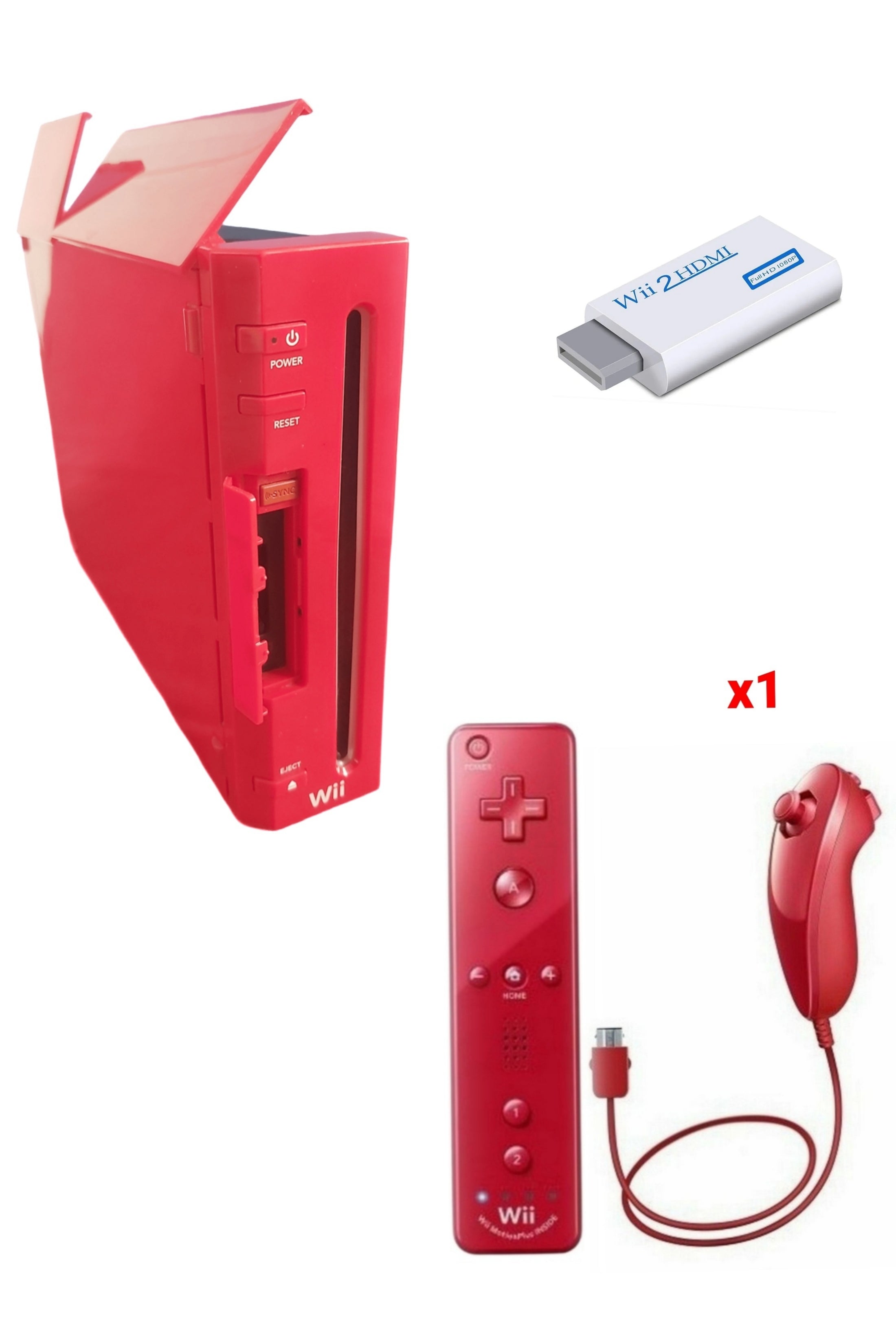 Console Nintendo WII ROUGE (Rétro-compatible Gamecube)