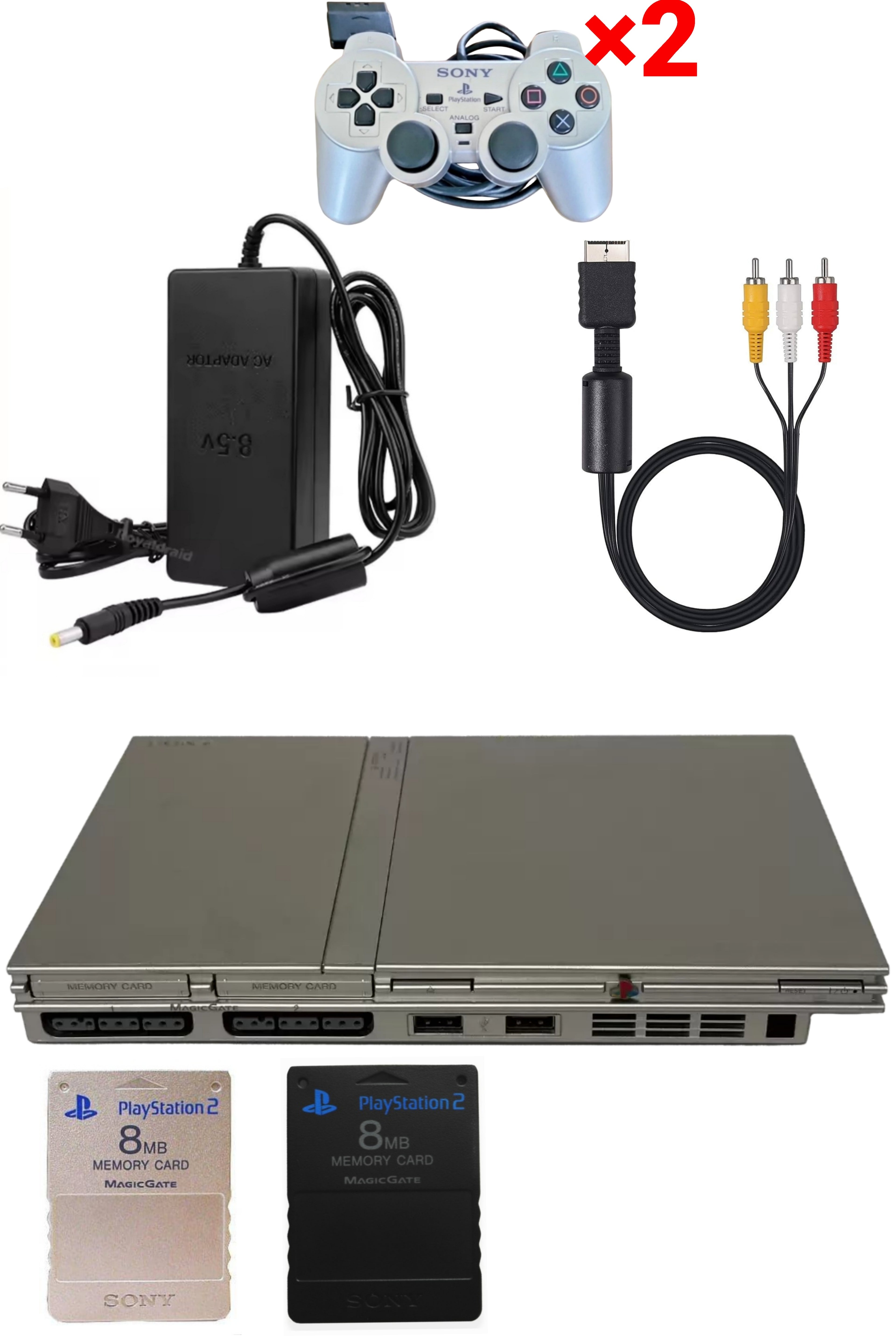 Console PlayStation 2 (PS2) SLIM Grise (Silver)