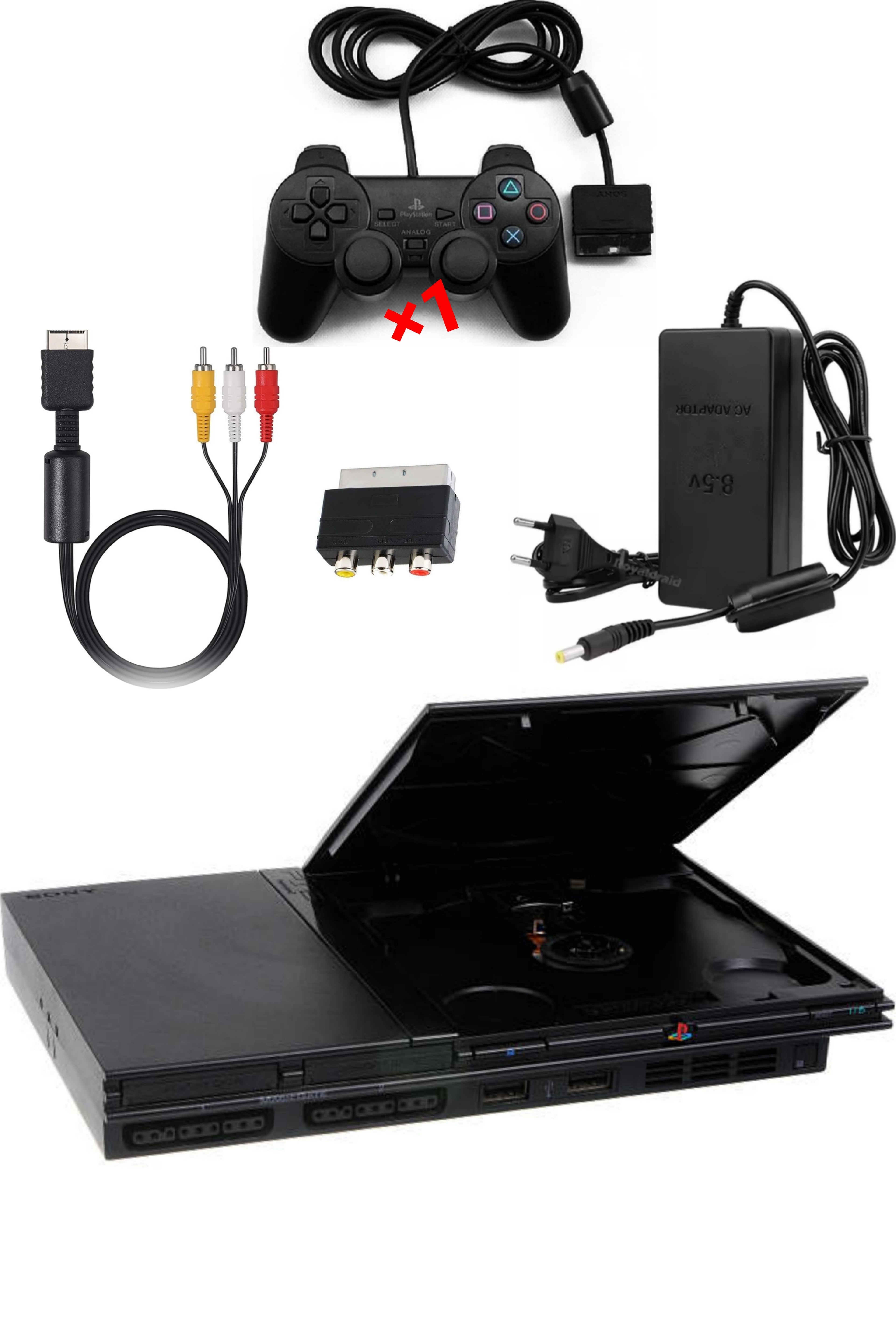 Console PlayStation 2 (PS2) SLIM Noire MAT (V.1)