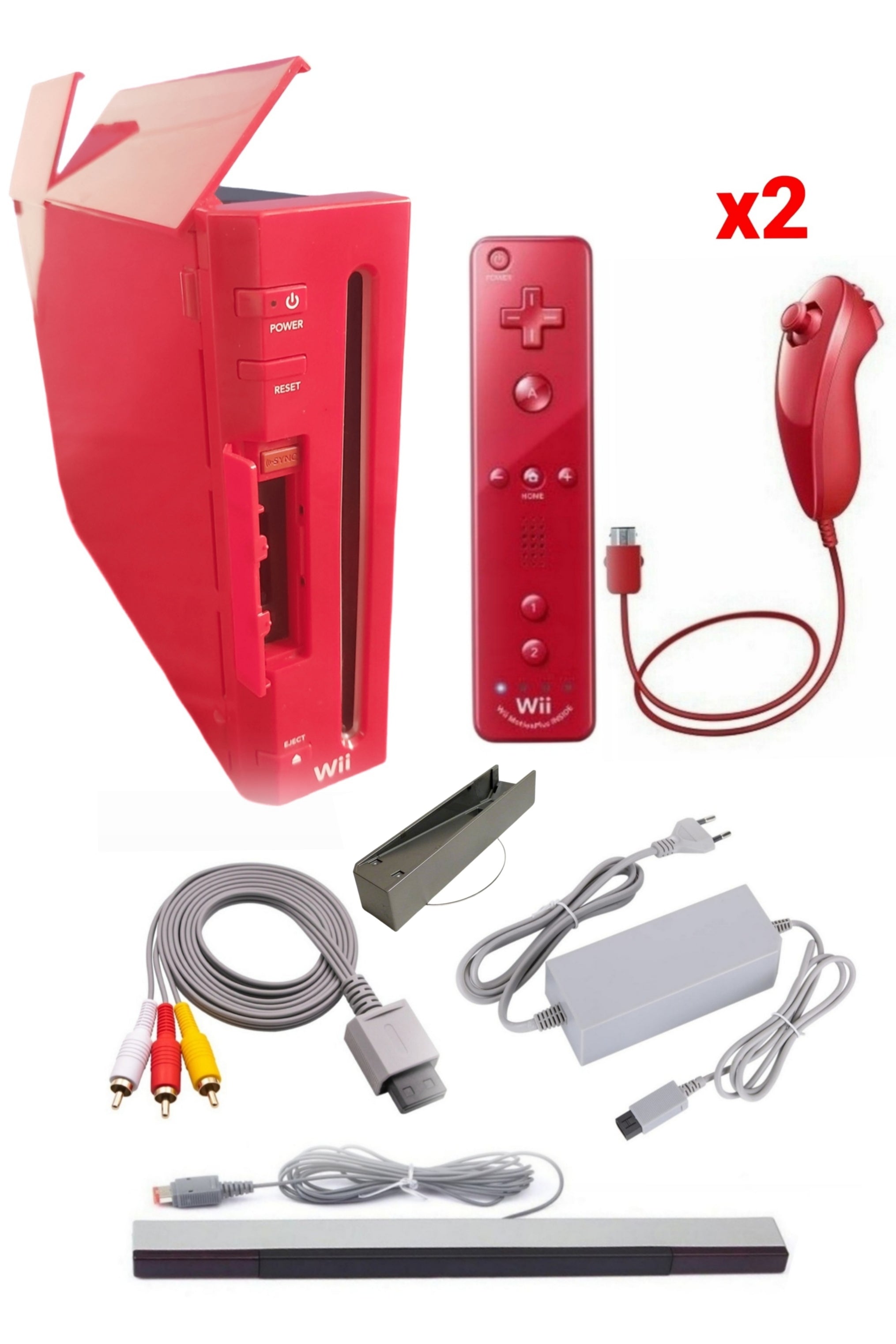 Console Nintendo WII ROUGE (Rétro-compatible Gamecube)