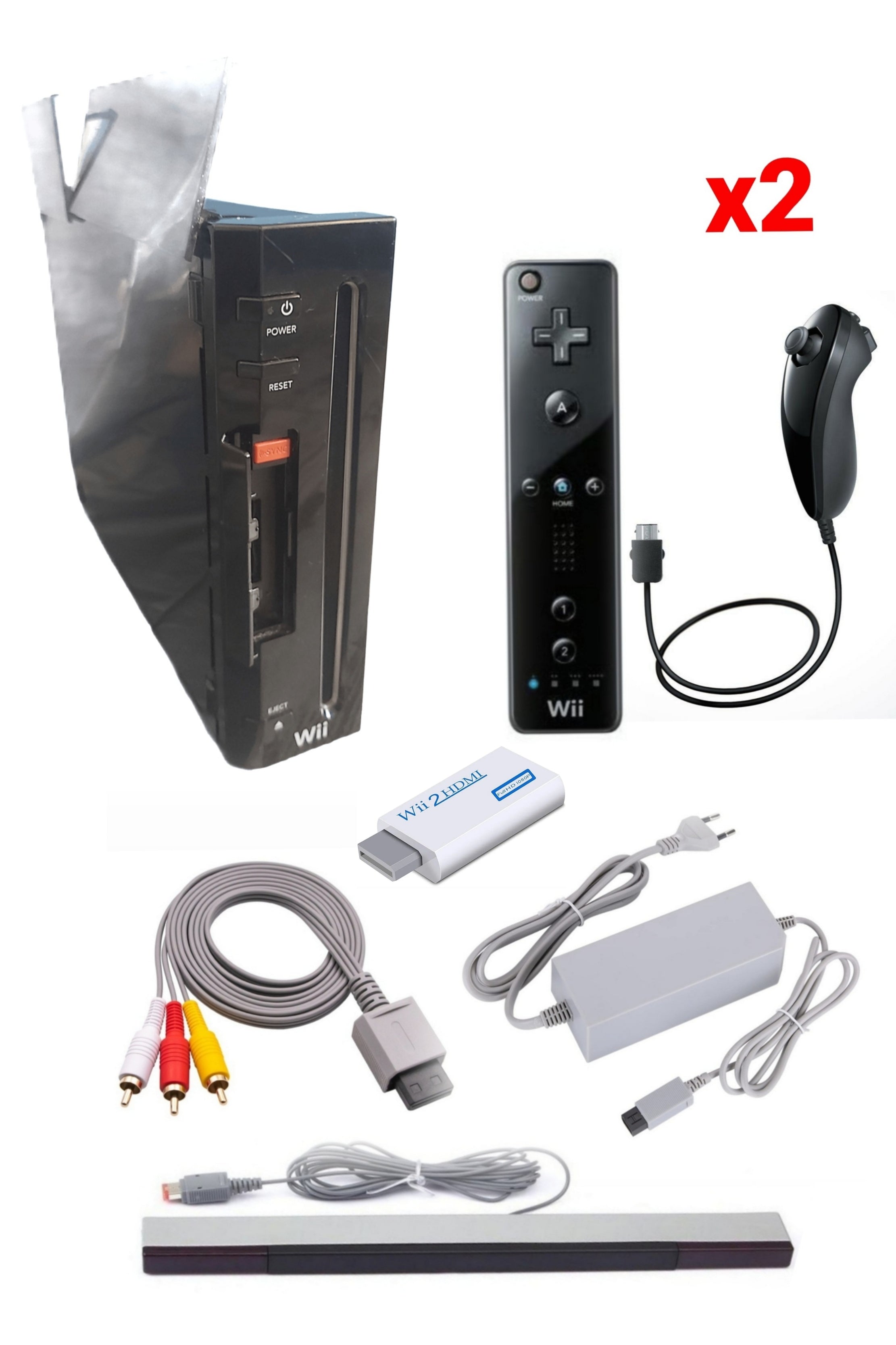 Console Nintendo WII NOIRE (Version rétro-compatible Gamecube)