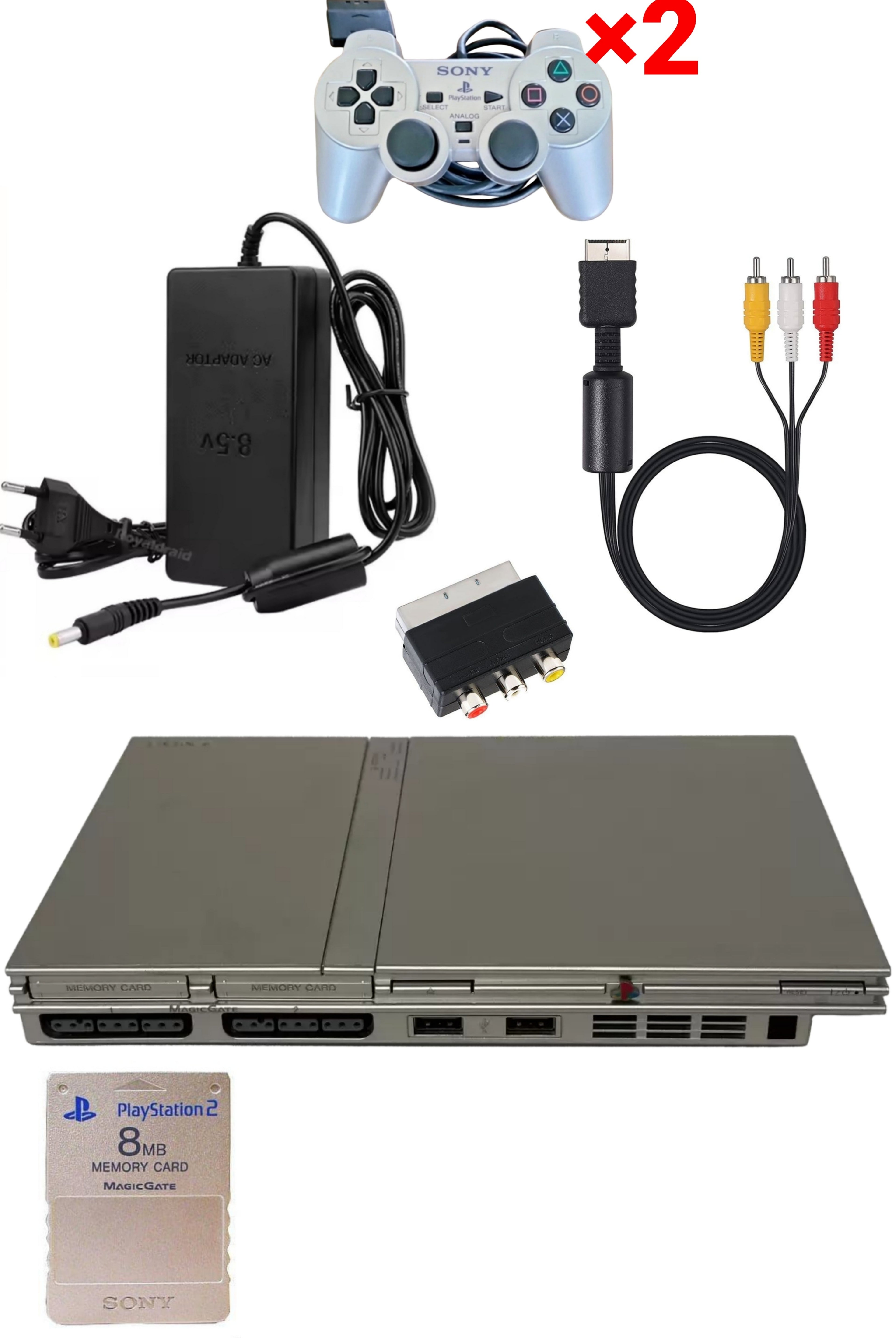 Console PlayStation 2 (PS2) SLIM Grise (Silver)