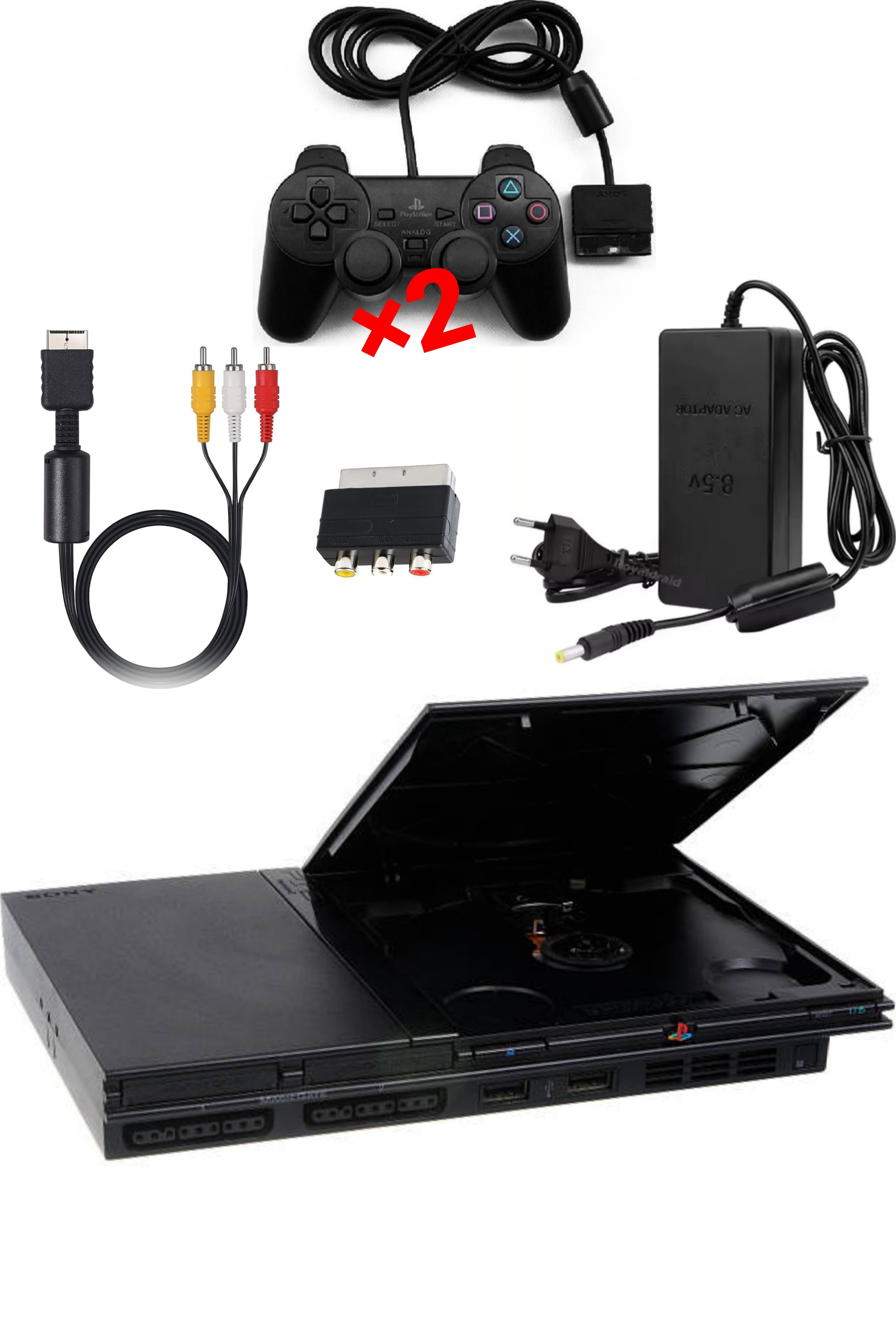 Console PlayStation 2 (PS2) SLIM Noire MAT (V.1)