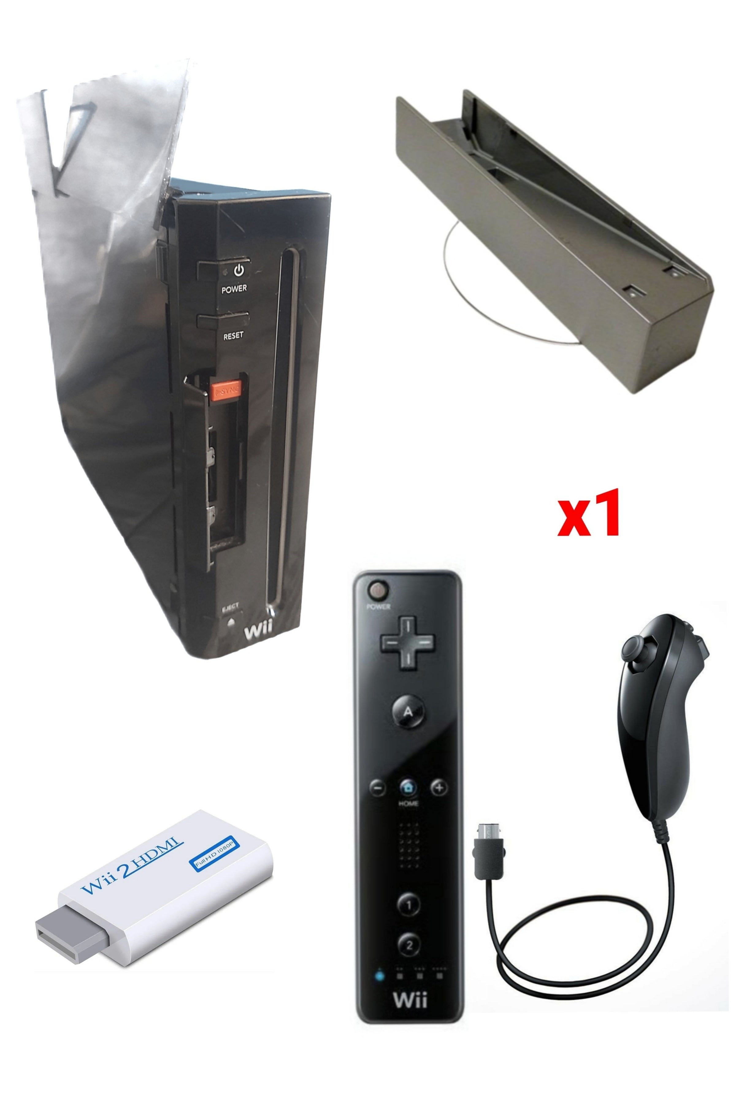 Console Nintendo WII NOIRE (Version rétro-compatible Gamecube)